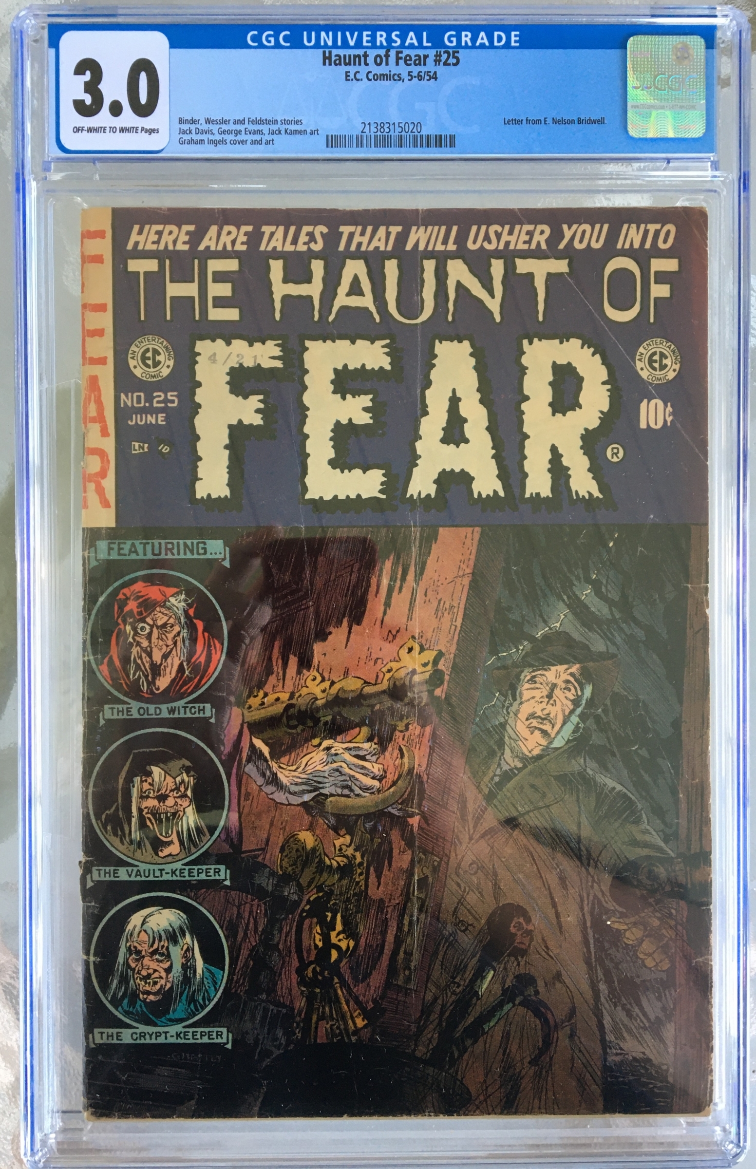 Haunt of Fear #25 CGC 3.0 ow/w
