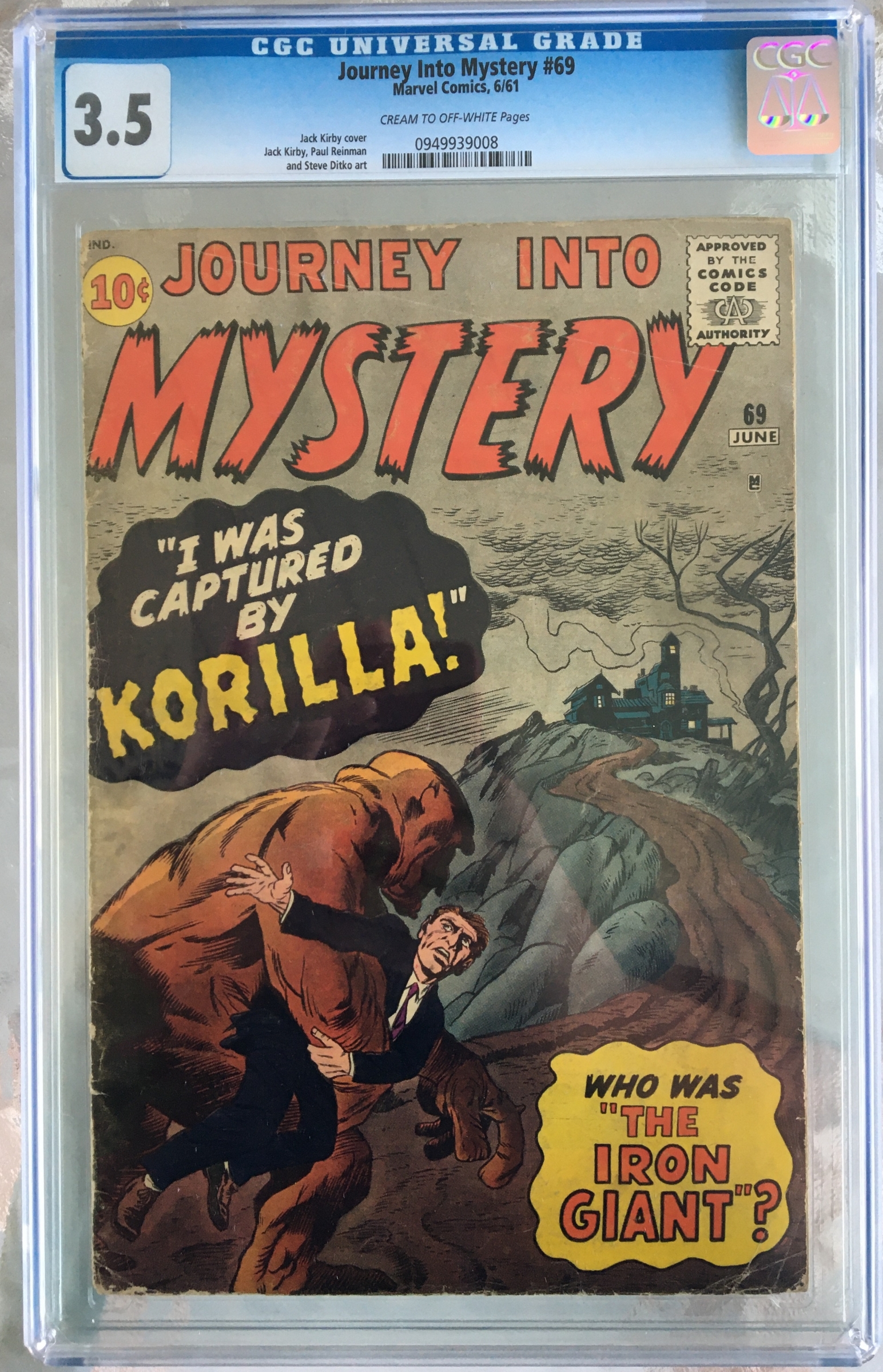 Journey Into Mystery #69 CGC 3.5 cr/ow