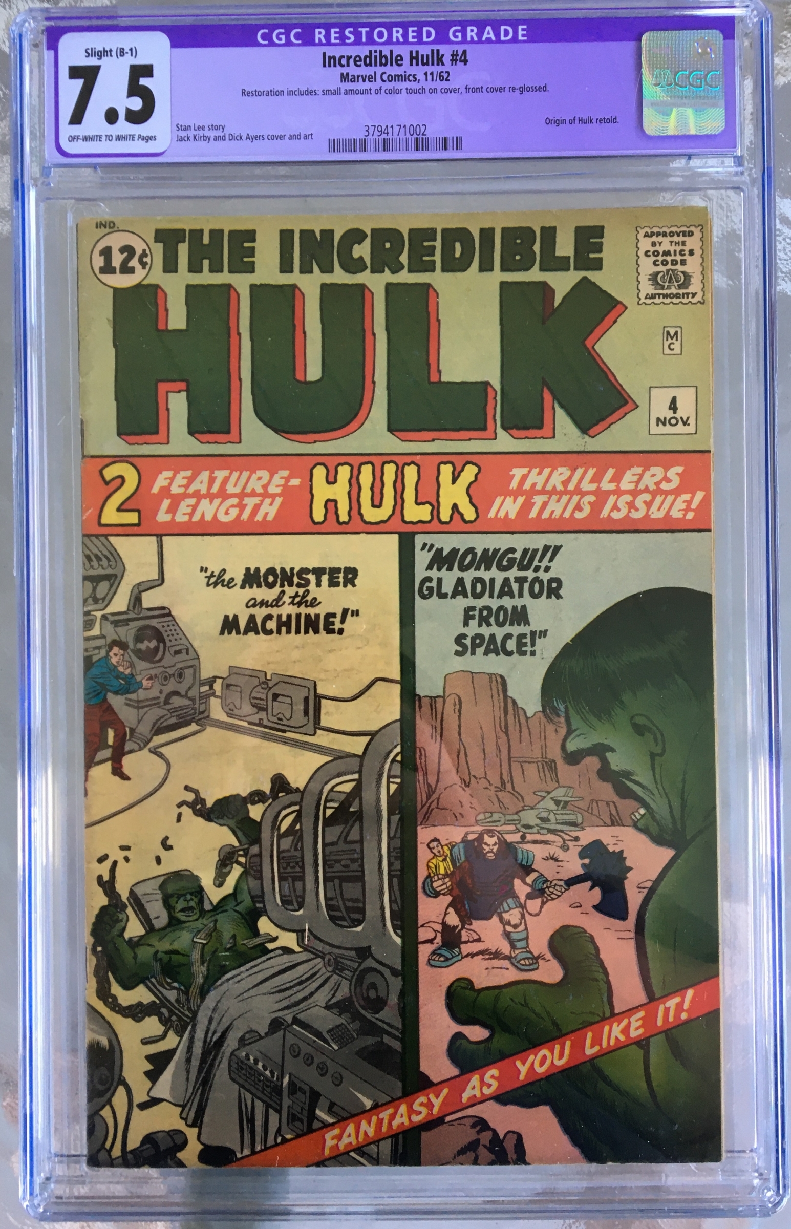 Incredible Hulk #4 CGC 7.5 ow/w