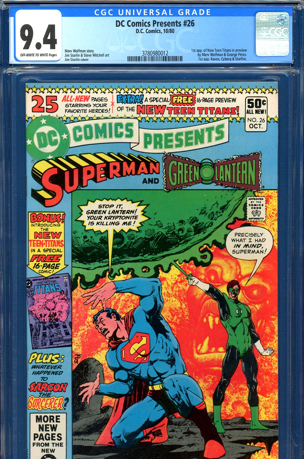 DC Comics Presents #26 CGC 9.4 ow/w