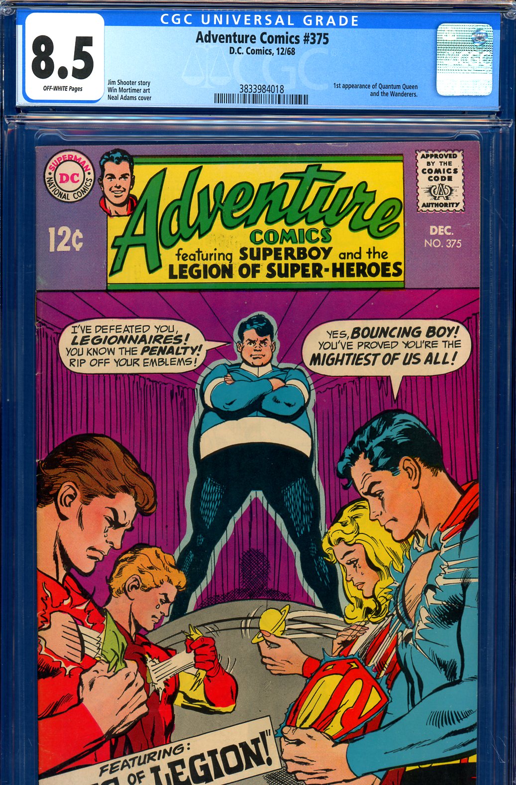 Adventure Comics #375 CGC 8.5 ow