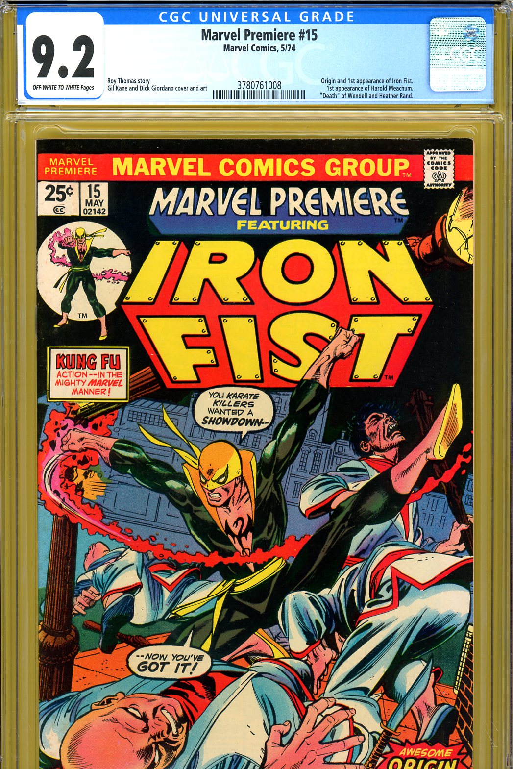 Marvel Premiere #15 CGC 9.2 ow/w