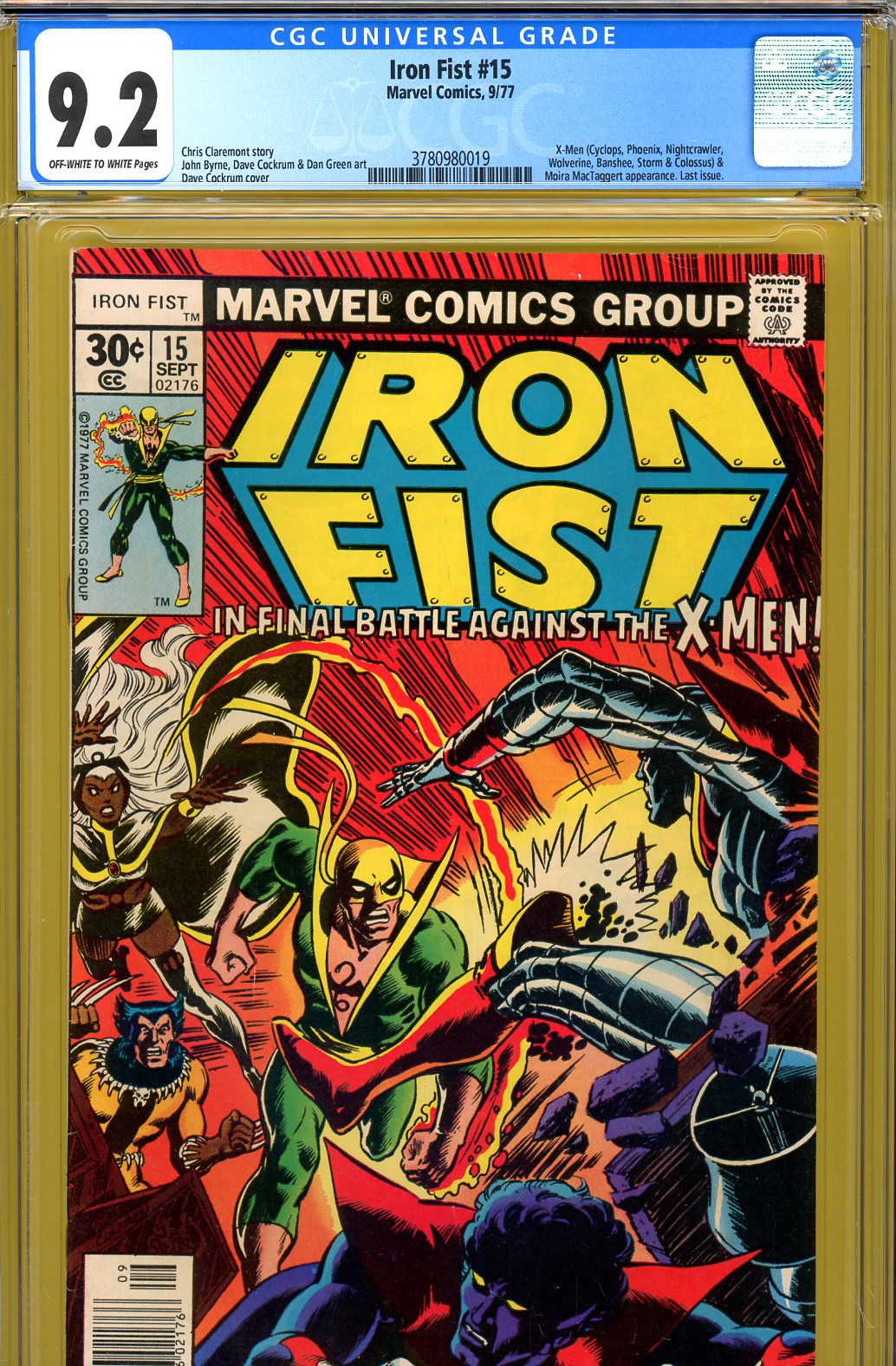 Iron Fist #15 CGC 9.2 ow/w