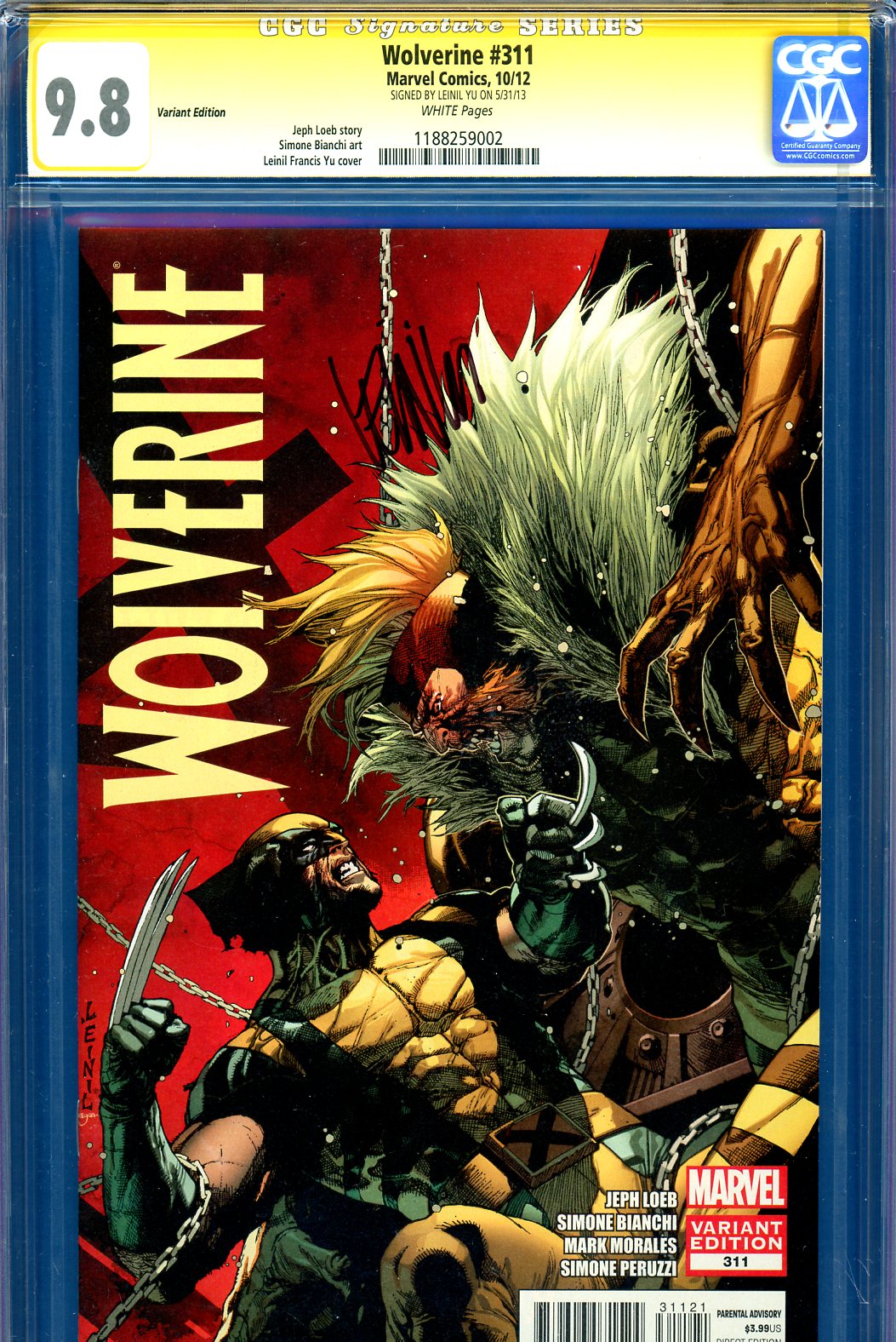 Wolverine #311 CGC 9.8 w Variant Edition