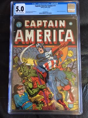 Captain America Comics #17 CGC 5.0 cr/ow
