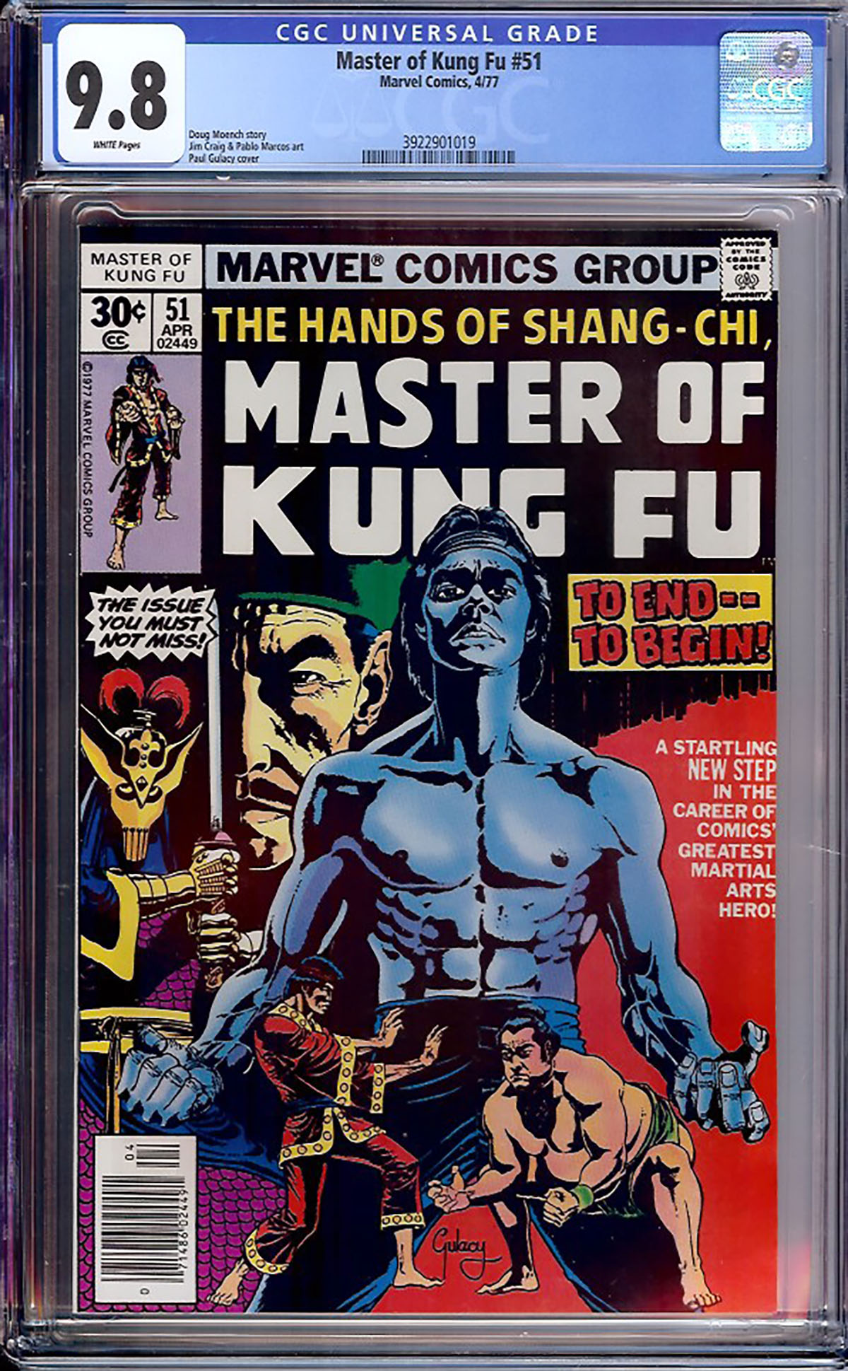 Master of Kung Fu #51 CGC 9.8 w