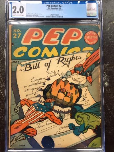 PEP Comics #27 CGC 2.0 cr/ow