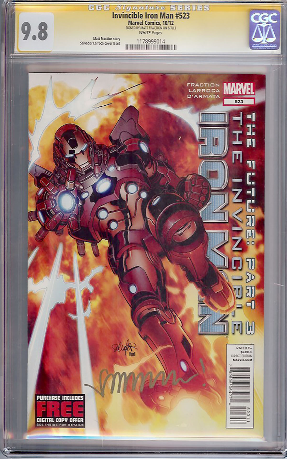 Invincible Iron Man #523 CGC 9.8 w CGC Signature SERIES