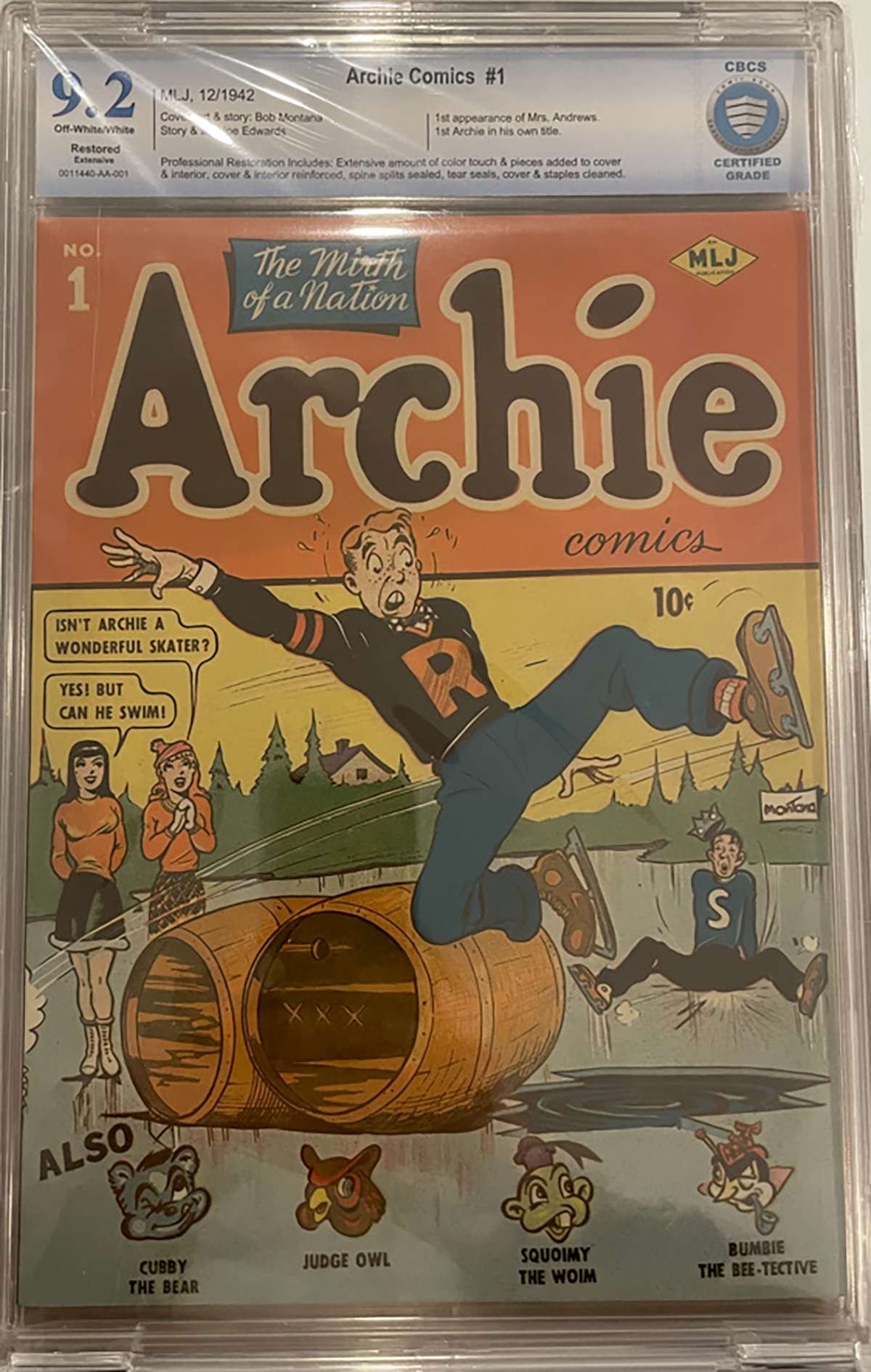 Archie Comics #1 CGC 9.2 ow/w