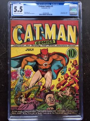 Catman Comics #3 CGC 5.5 cr/ow