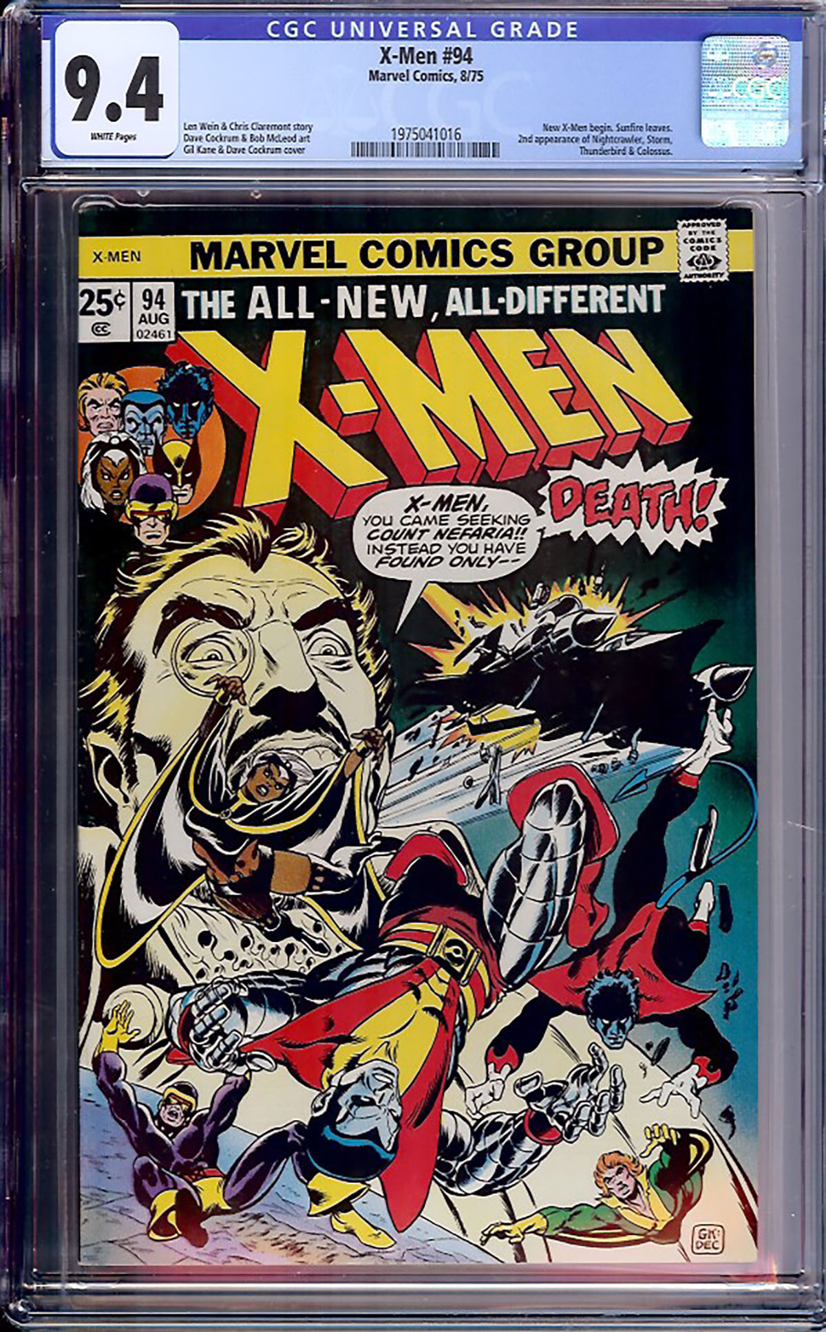 X-Men #94 CGC 9.4 w