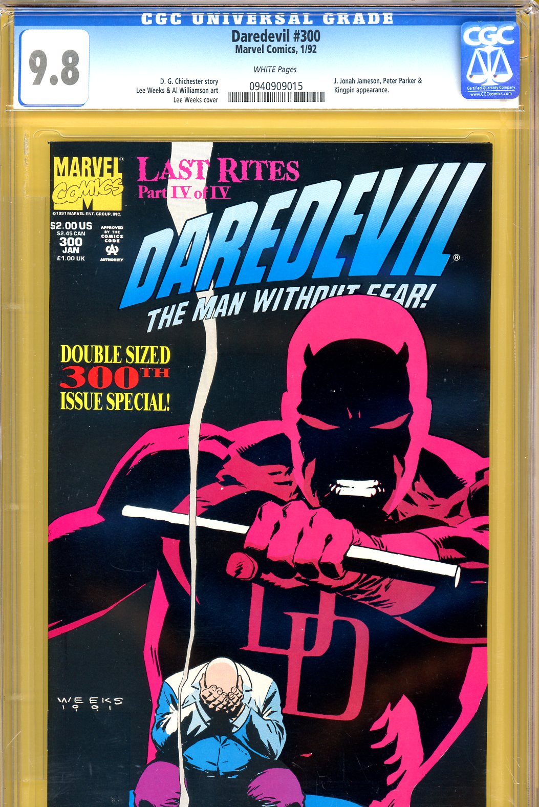 Daredevil #300 CGC 9.8 w