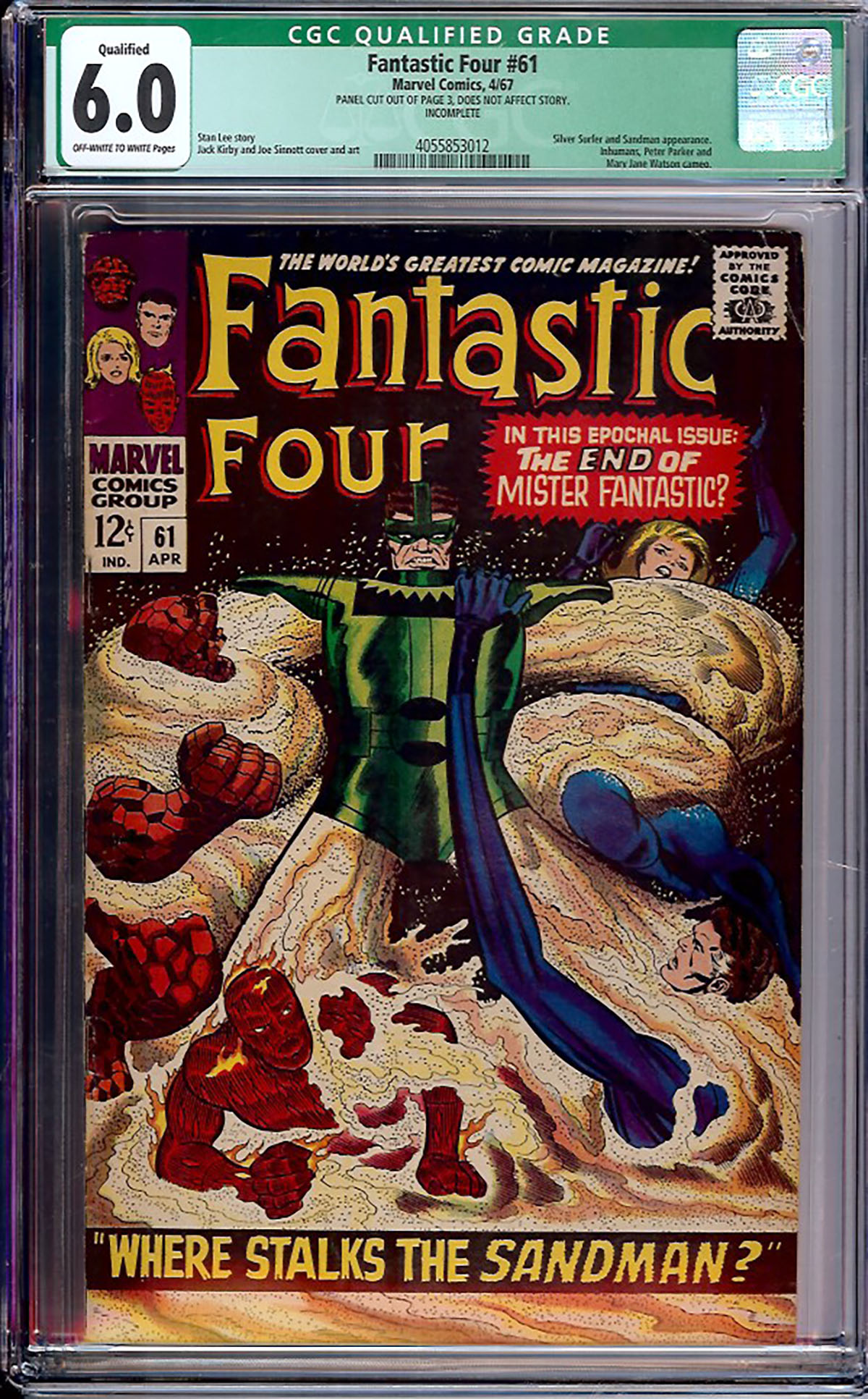 Fantastic Four #61 CGC 6.0 ow/w