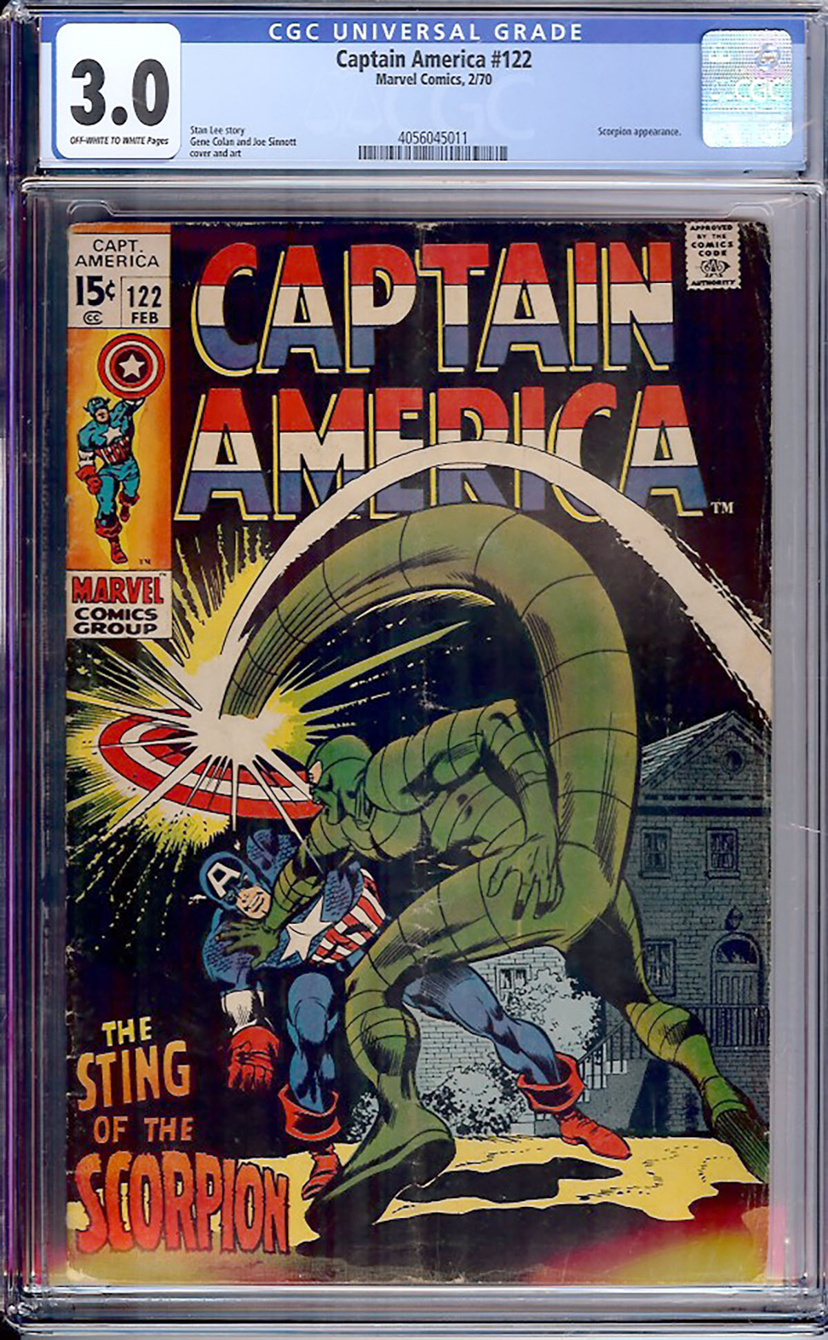 Captain America #122 CGC 3.0 ow/w