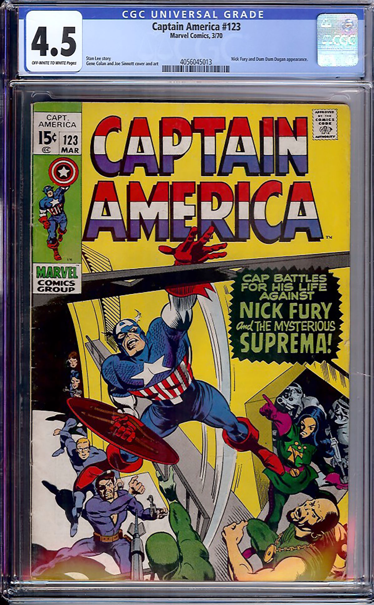 Captain America #123 CGC 4.5 ow/w