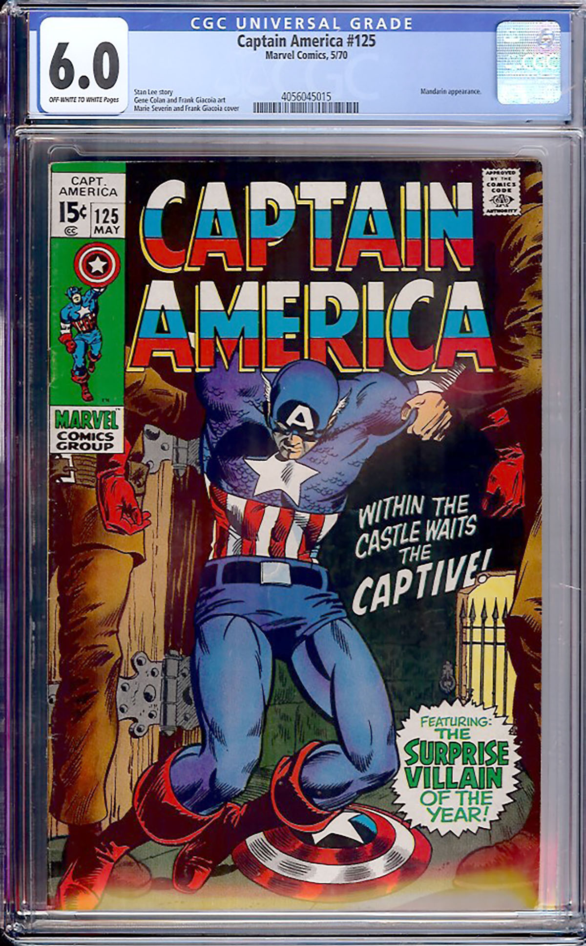 Captain America #125 CGC 6.0 ow/w