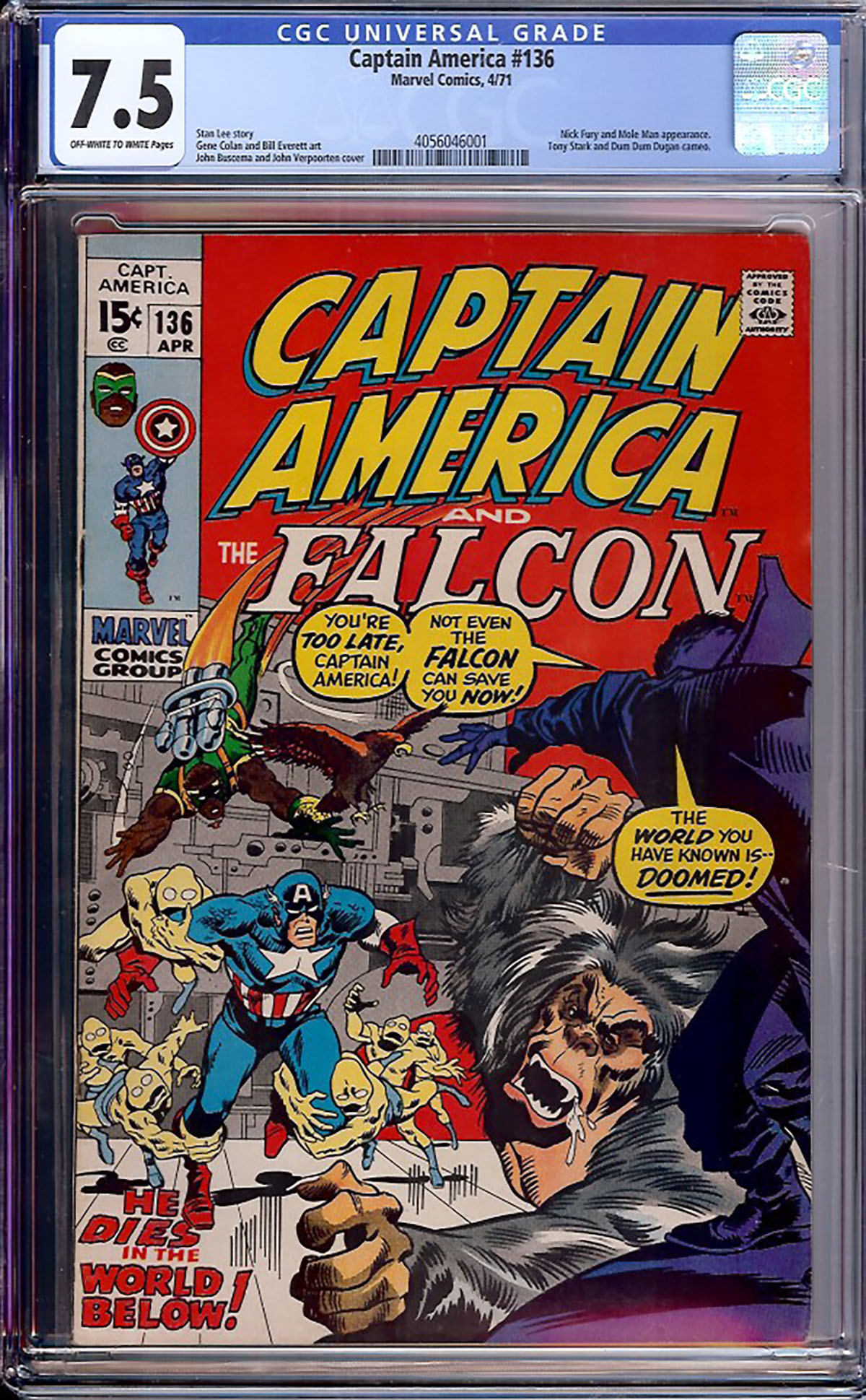 Captain America #136 CGC 7.5 ow/w