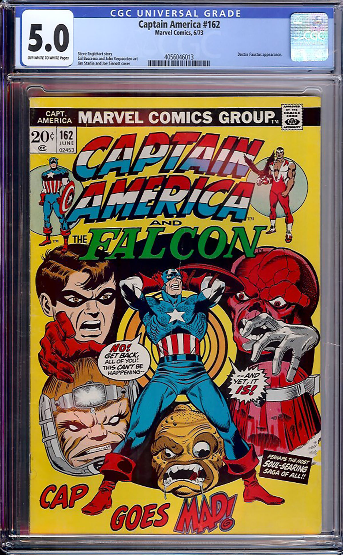 Captain America #162 CGC 5.0 ow/w