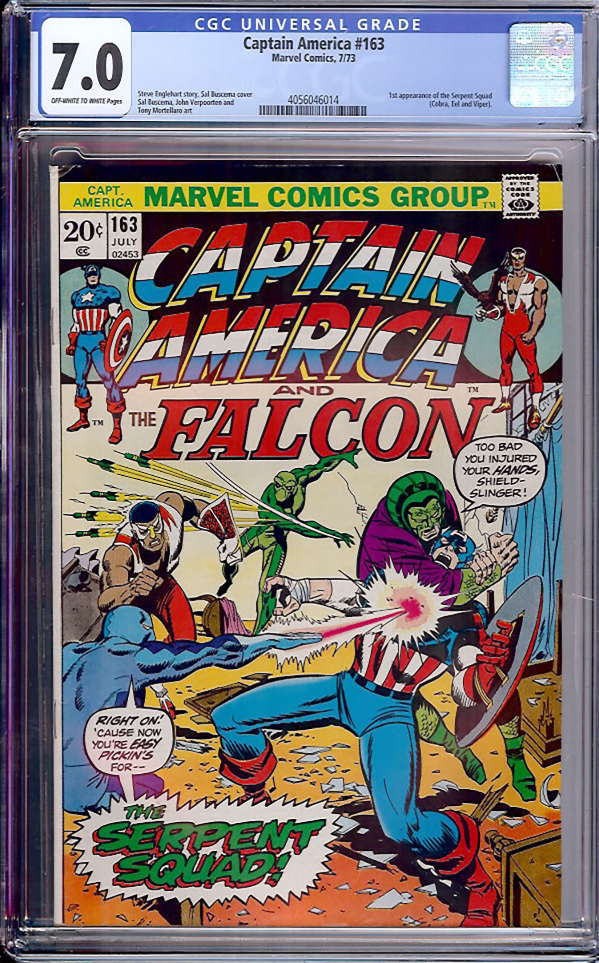 Captain America #163 CGC 7.0 ow/w