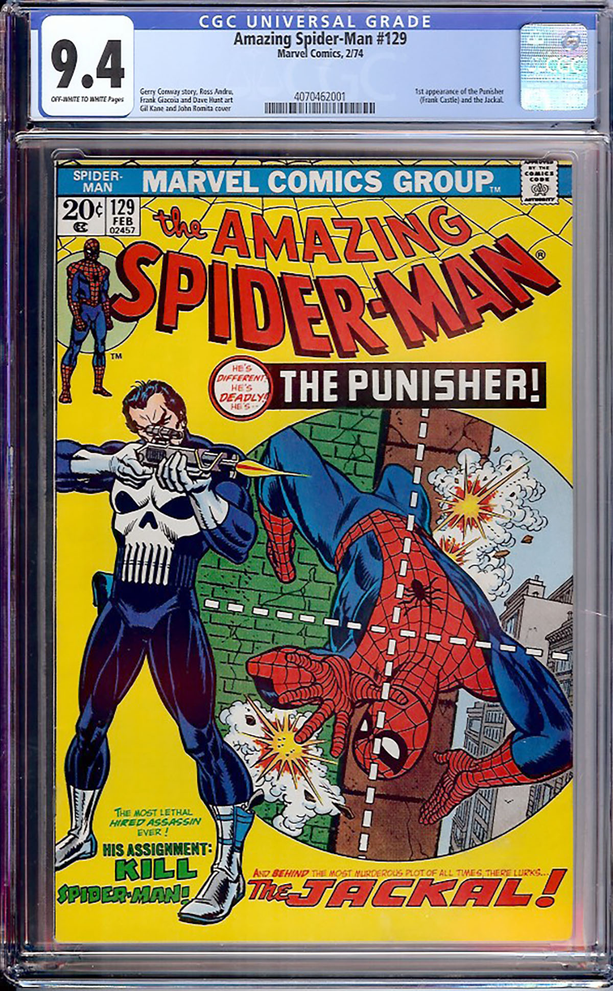 Amazing Spider-Man #129 CGC 9.4 ow/w