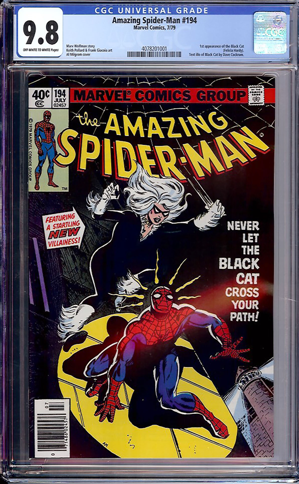 Amazing Spider-Man #194 CGC 9.8 ow/w Newsstand Edition
