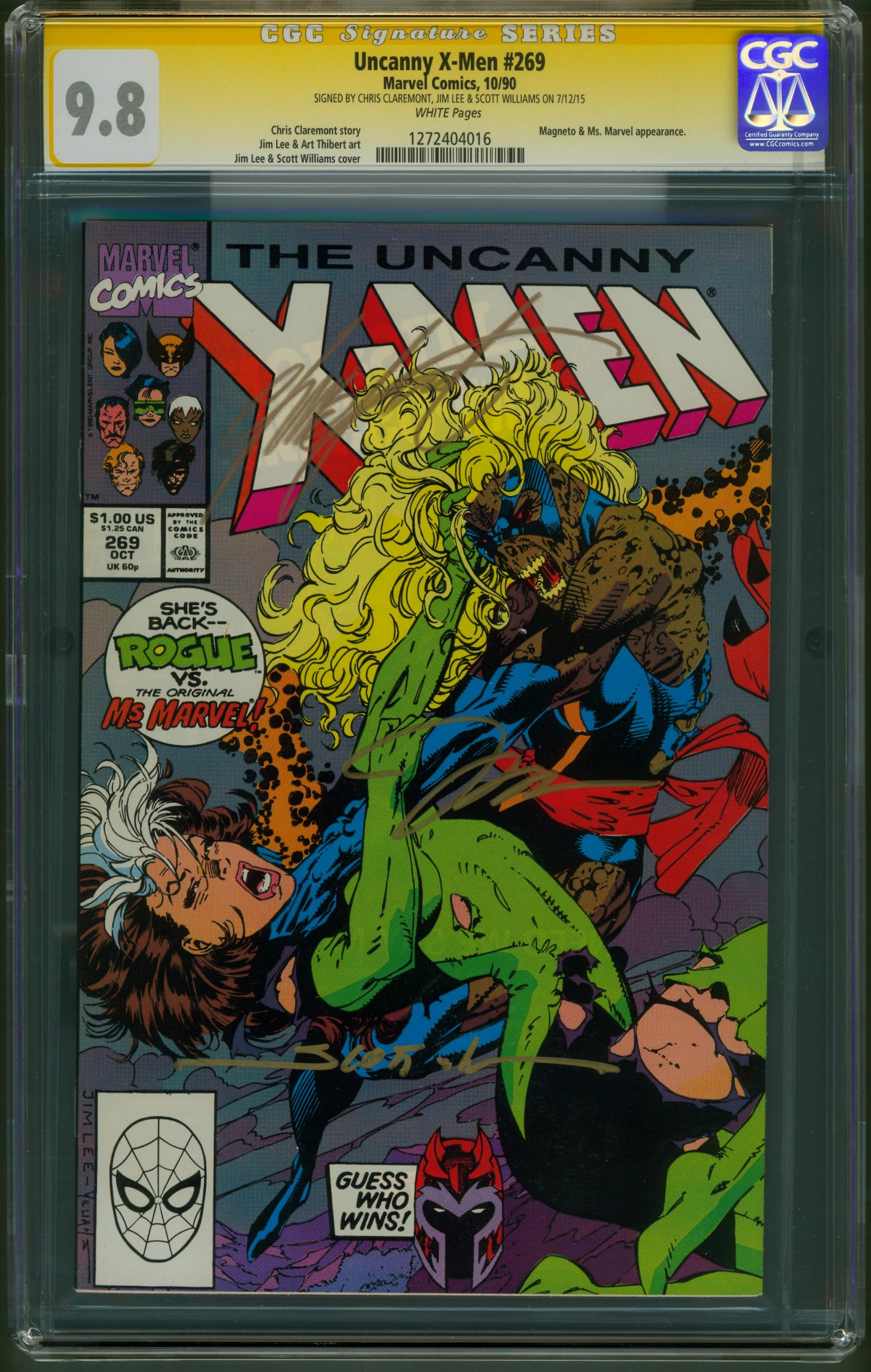 Uncanny X-Men #269 CGC 9.8 w CGC Signature SERIES