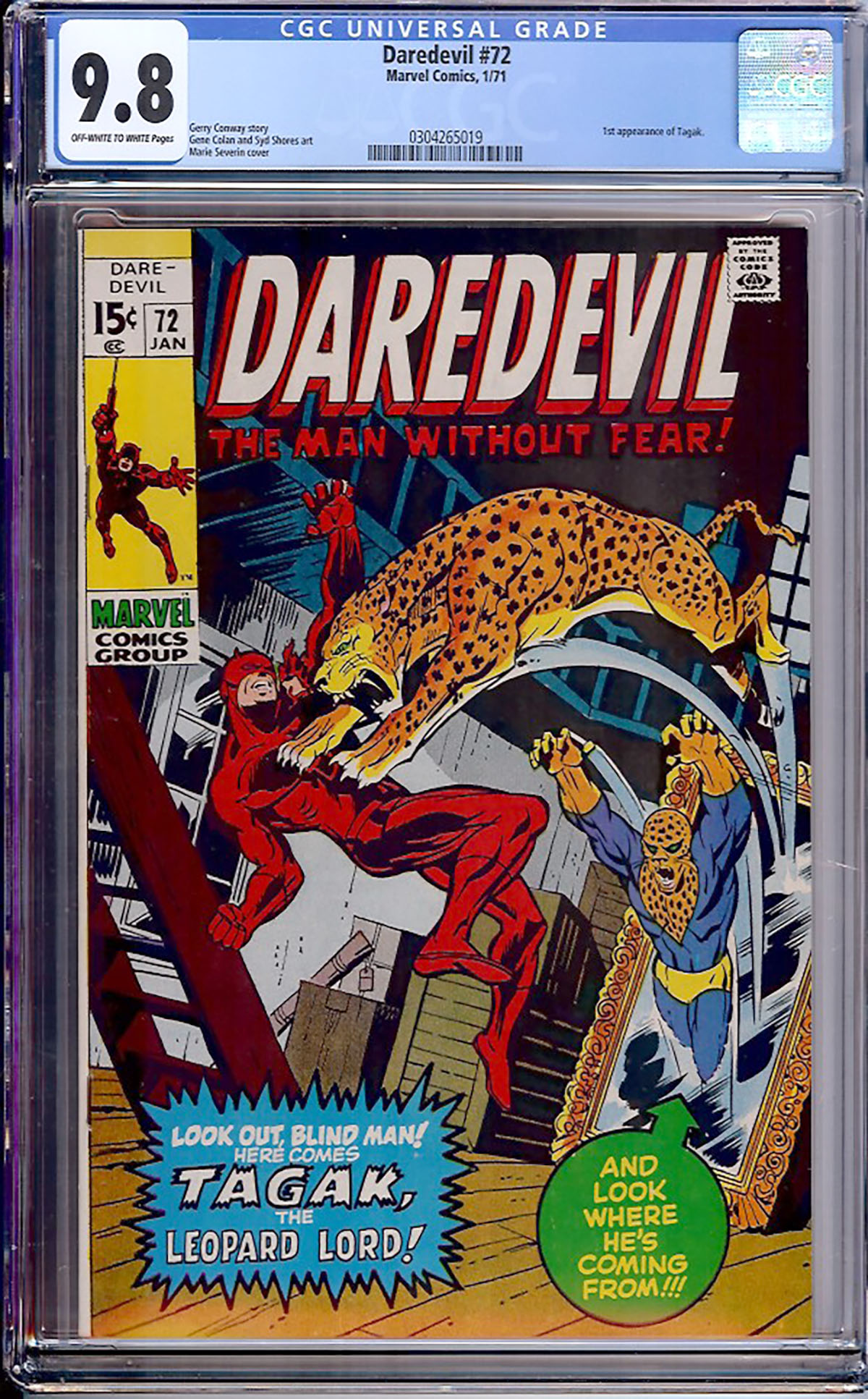 Daredevil #72 CGC 9.8 ow/w