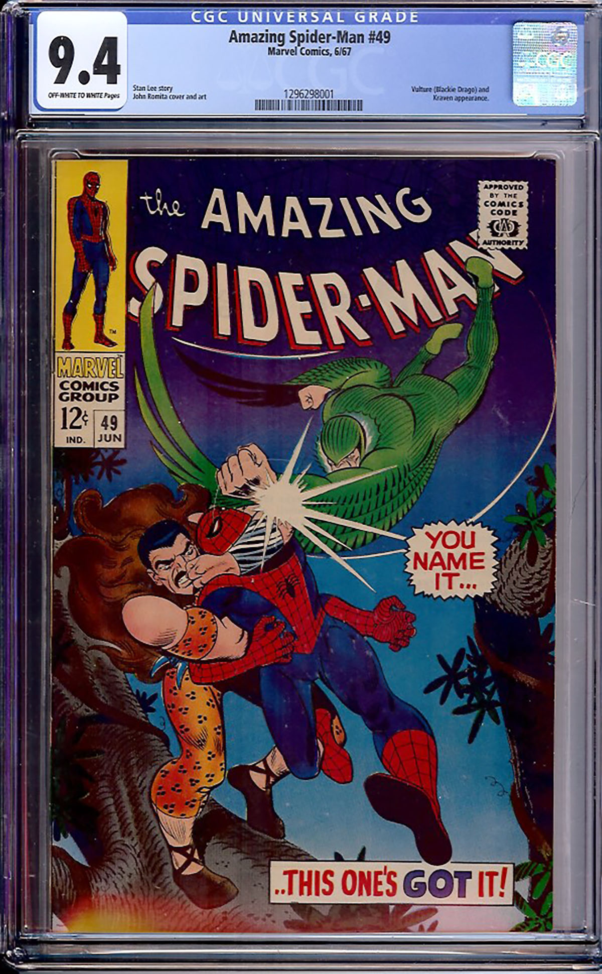 Amazing Spider-Man #49 CGC 9.4 ow/w