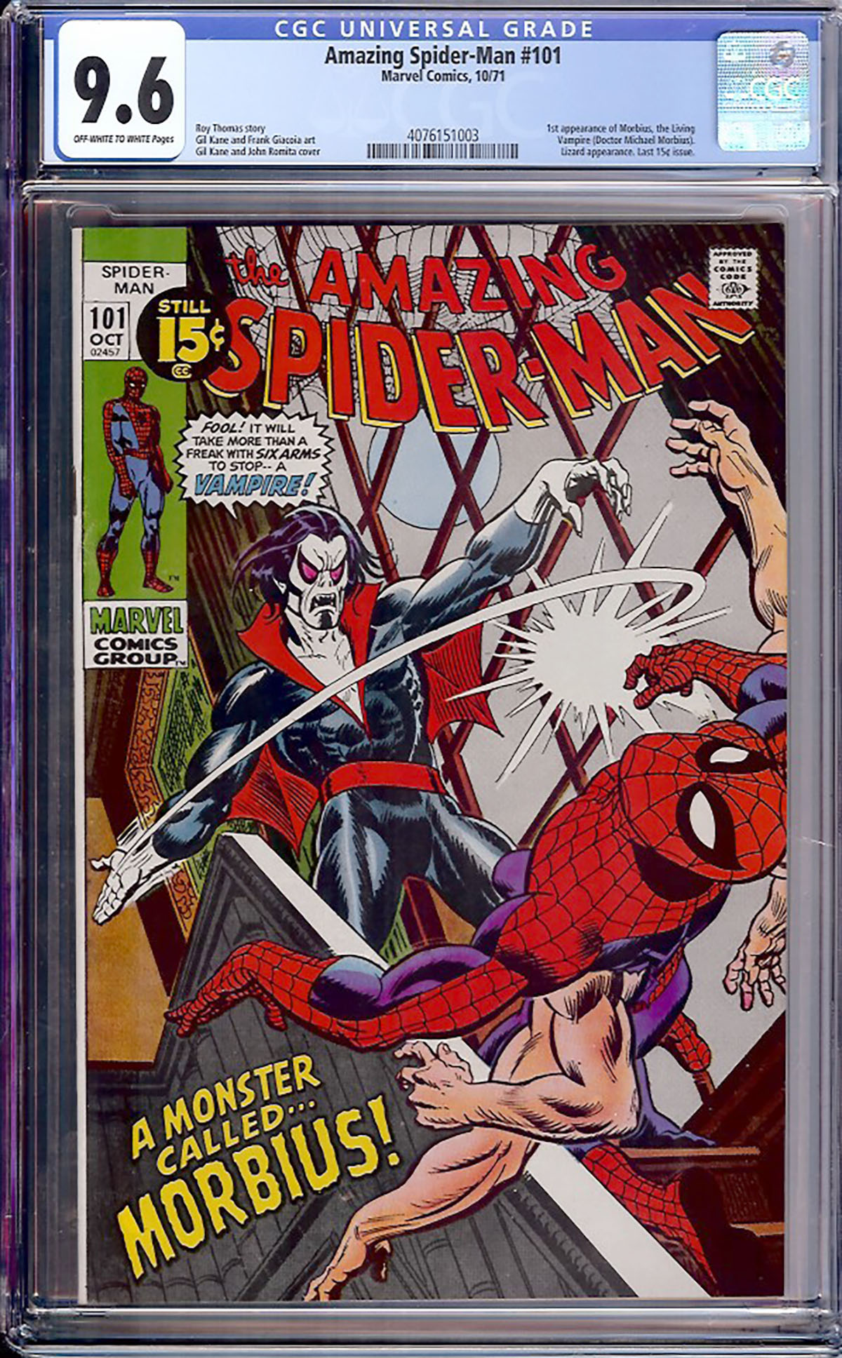 Amazing Spider-Man #101 CGC 9.6 ow/w