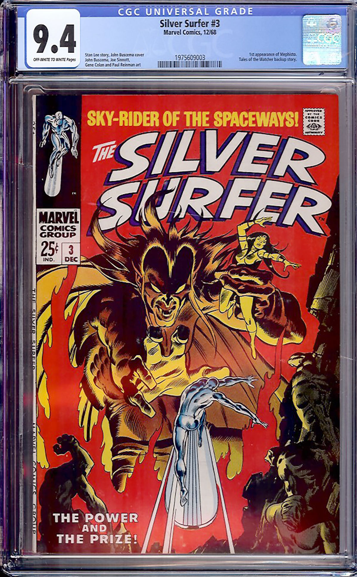 Silver Surfer #3 CGC 9.4 ow/w