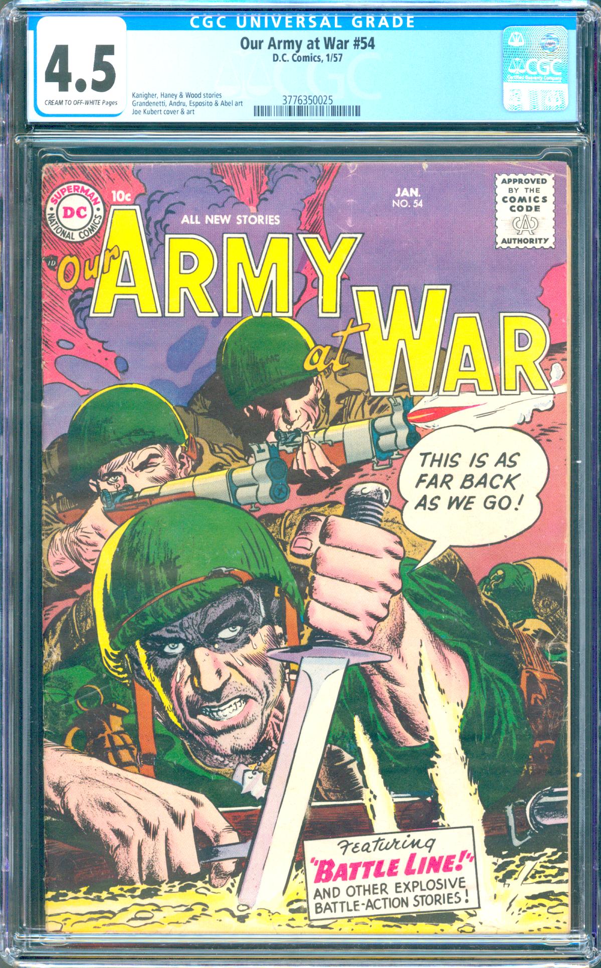 Our Army at War #54 CGC 4.5 cr/ow