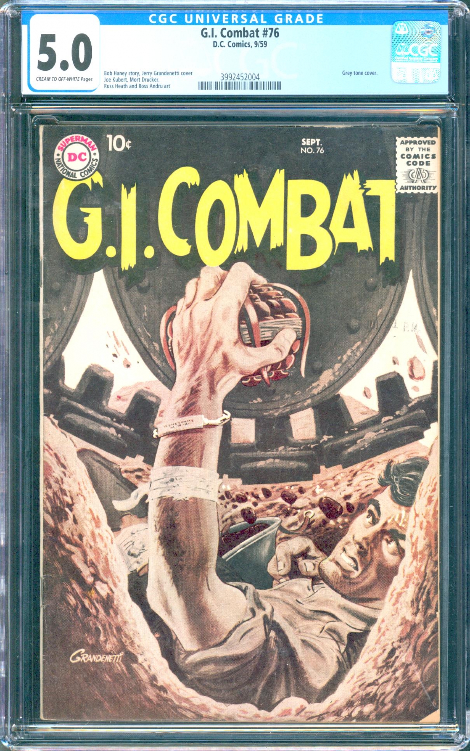 G.I. Combat #76 CGC 5.0 cr/ow