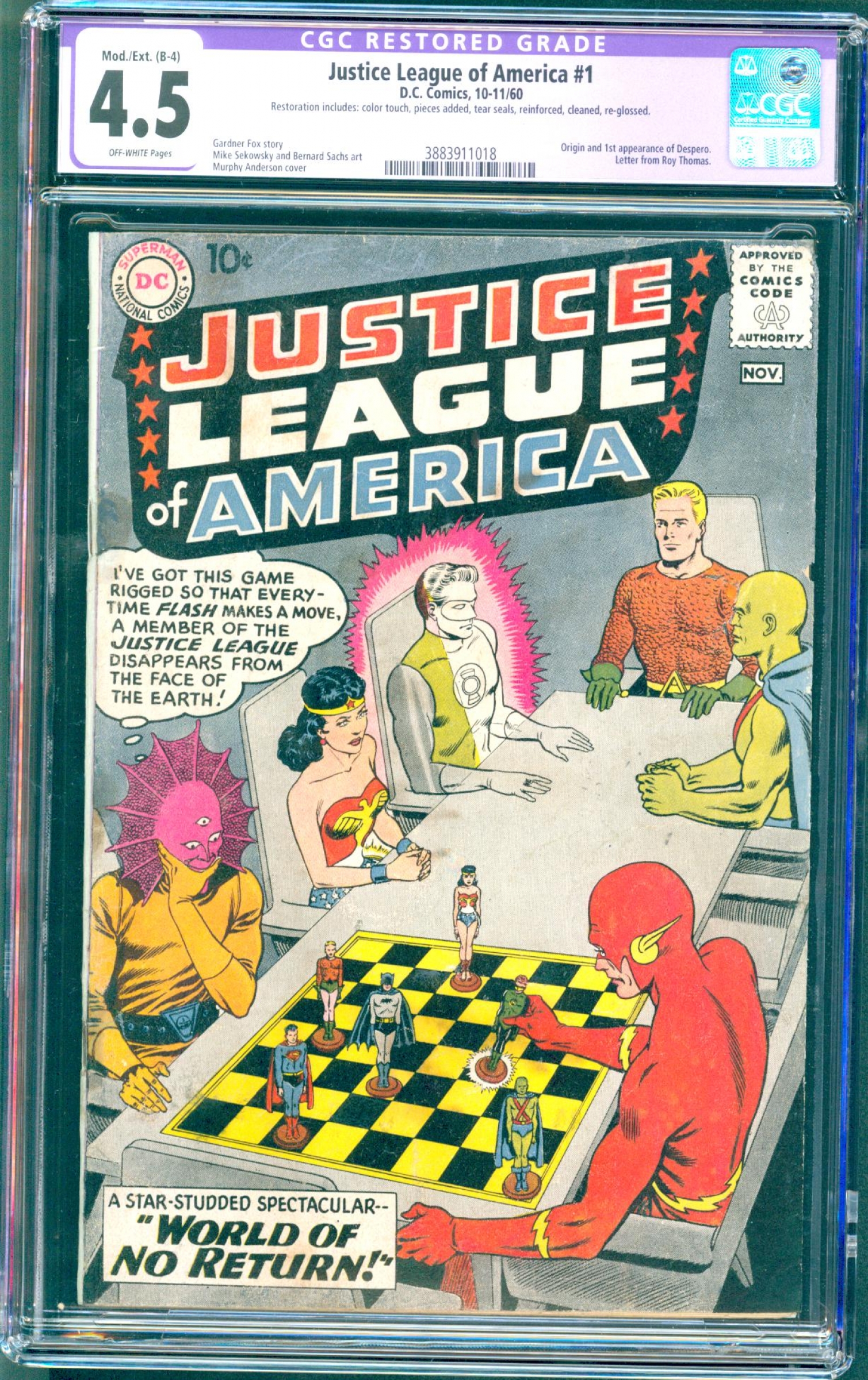 Justice League of America #1 CGC 4.5 ow