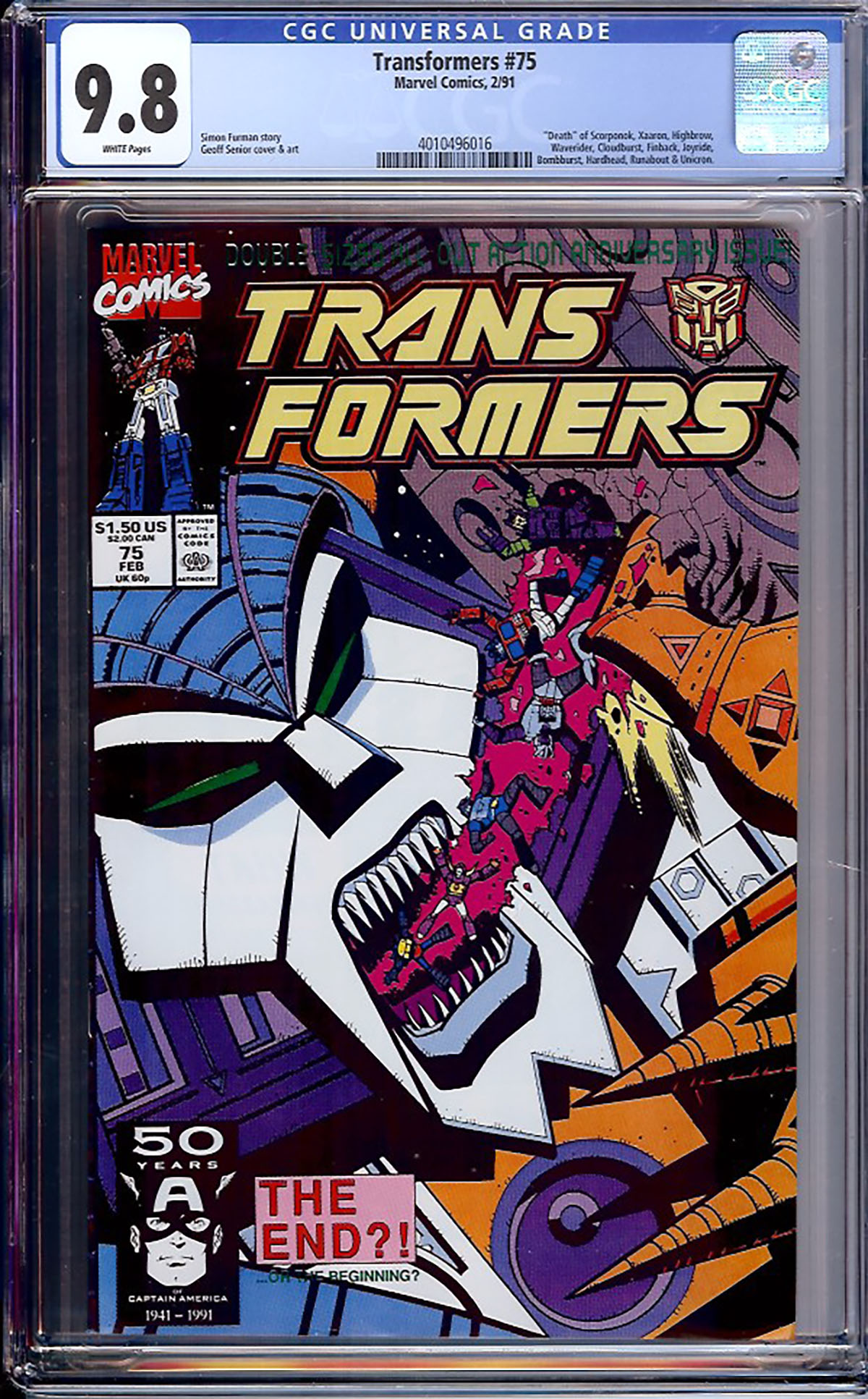 Transformers #75 CGC 9.8 w