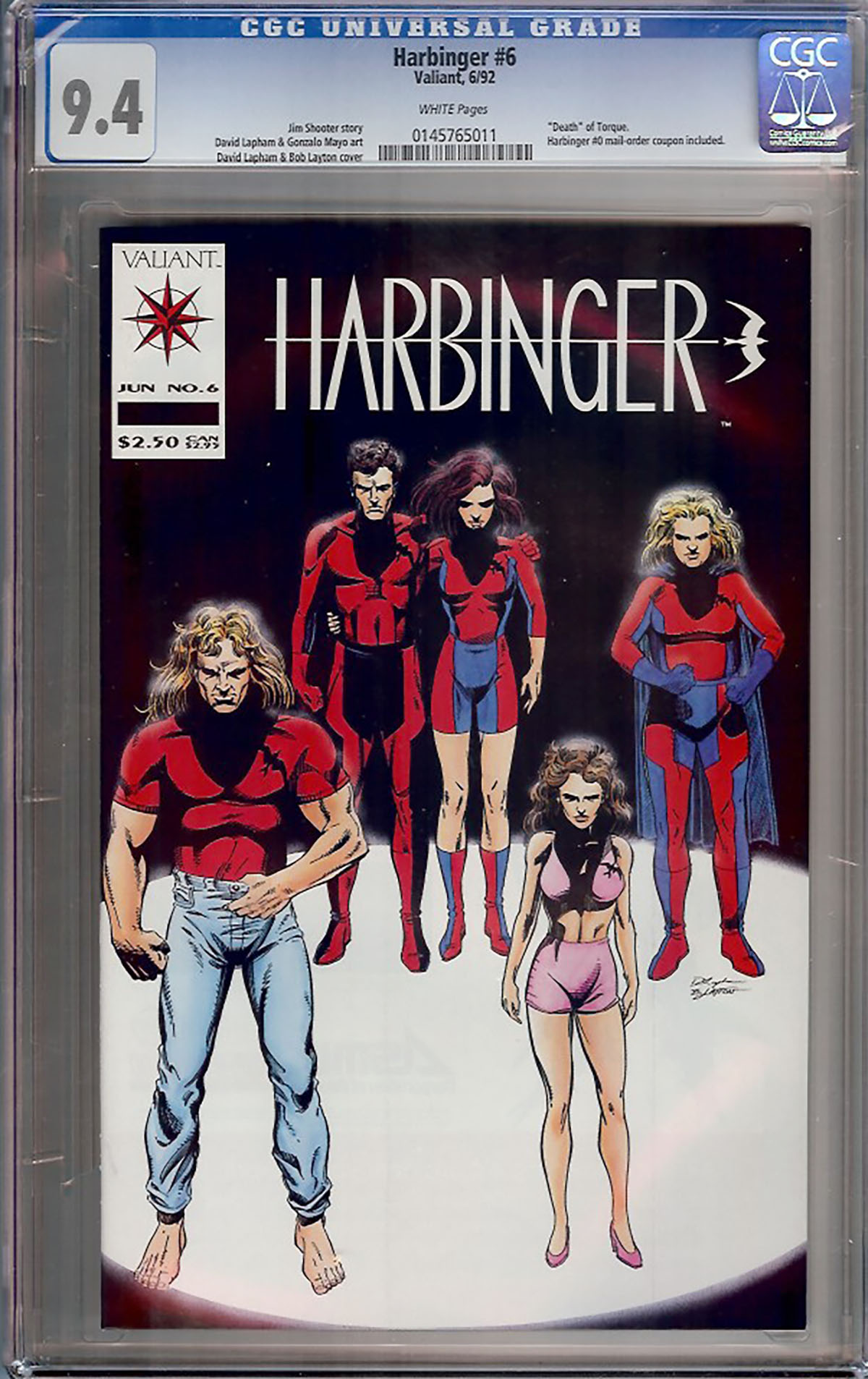 Harbinger #6 CGC 9.4 w