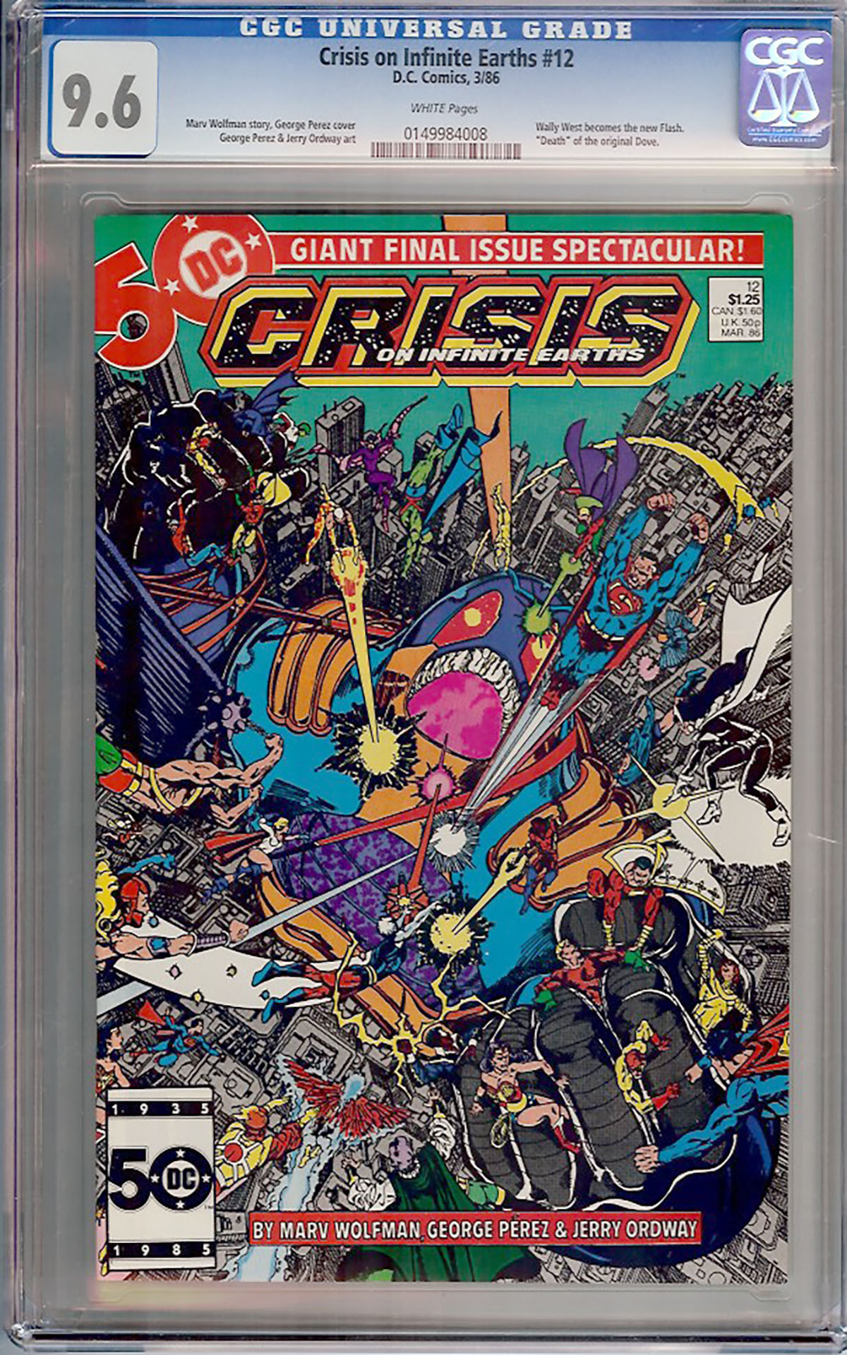 Crisis on Infinite Earths #12 CGC 9.6 w