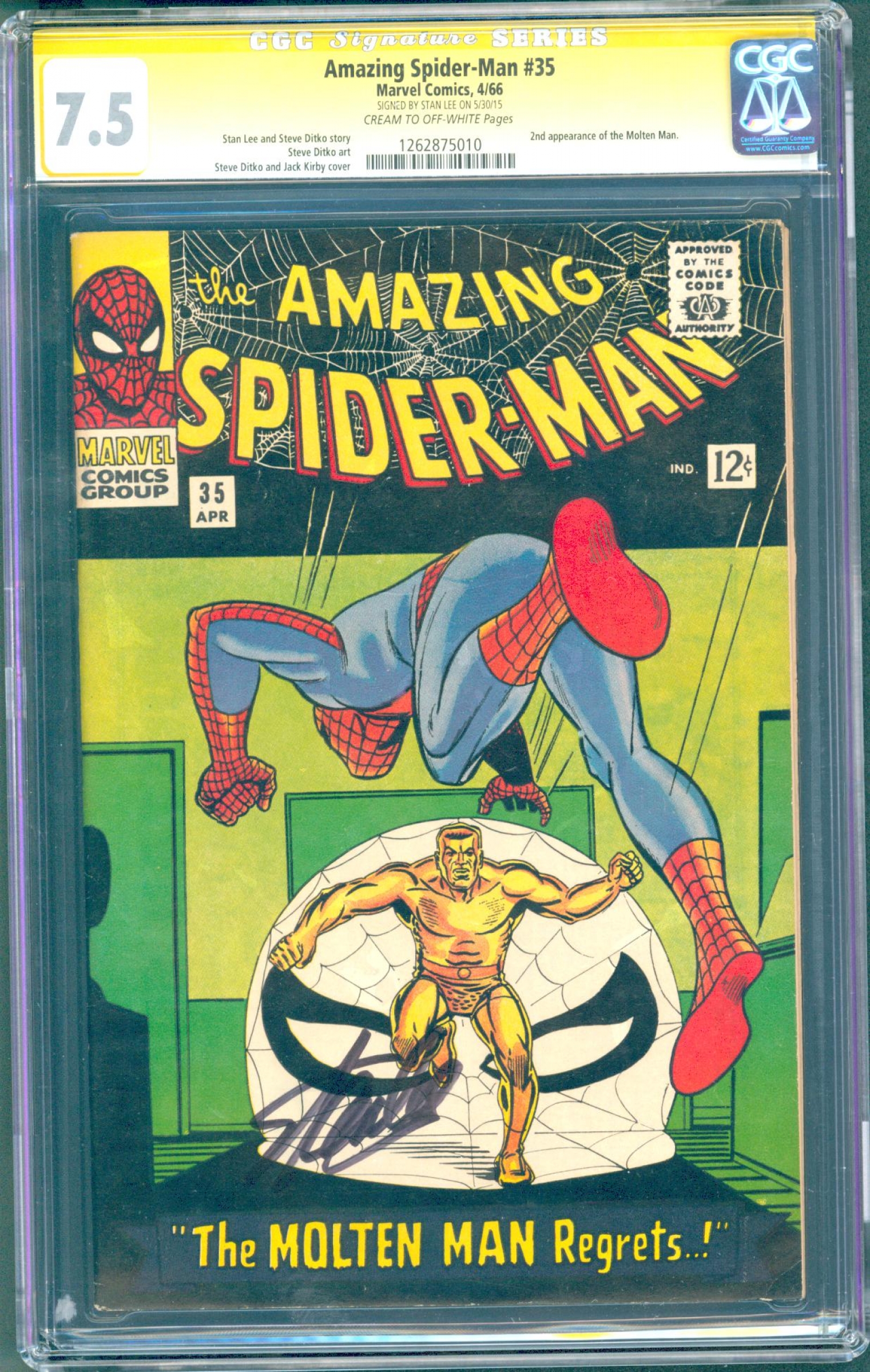 Amazing Spider-Man #35 CGC 7.5 cr/ow CGC Signature SERIES