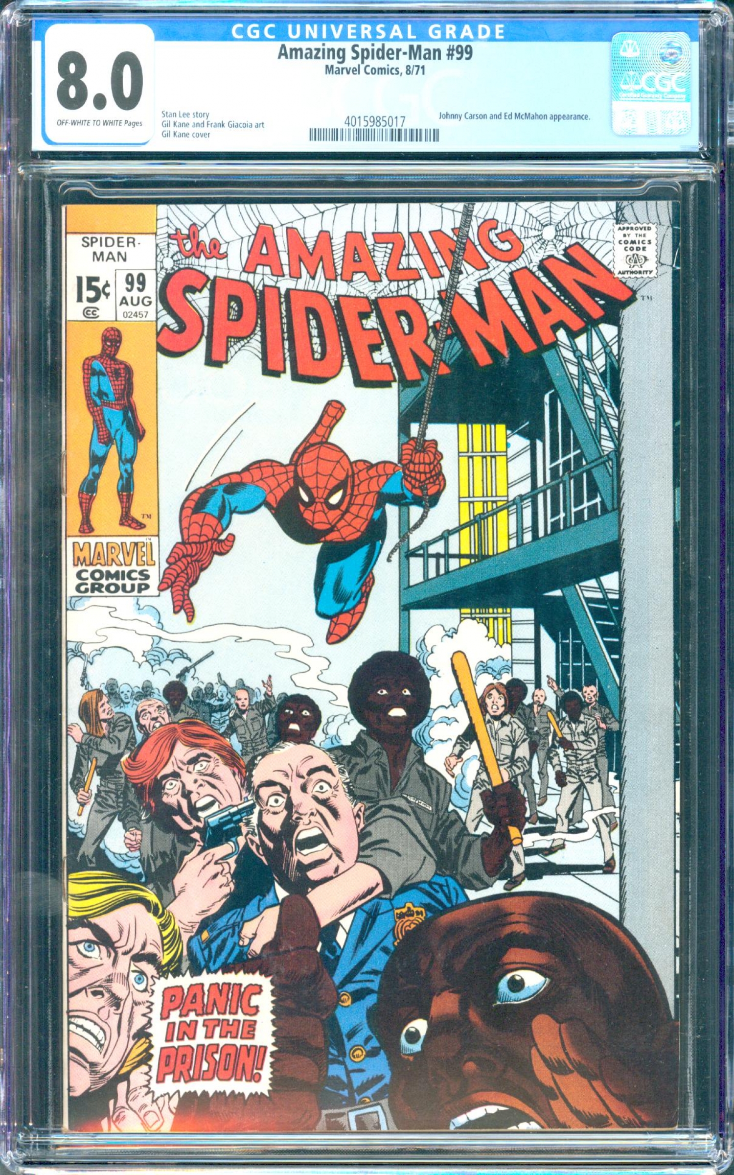 Amazing Spider-Man #99 CGC 8.0 ow/w