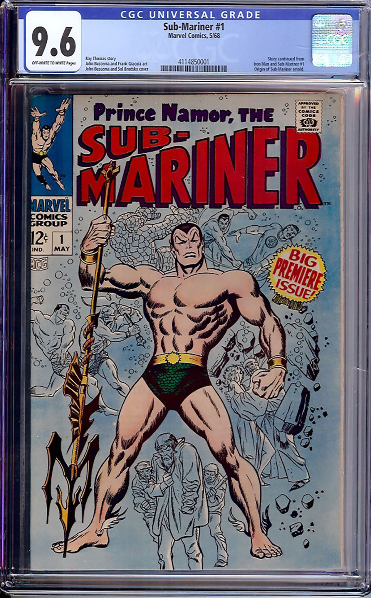 Sub-Mariner #1 CGC 9.6 ow/w