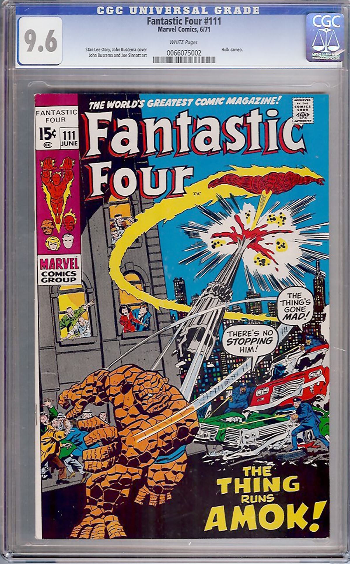 Fantastic Four #111 CGC 9.6 w