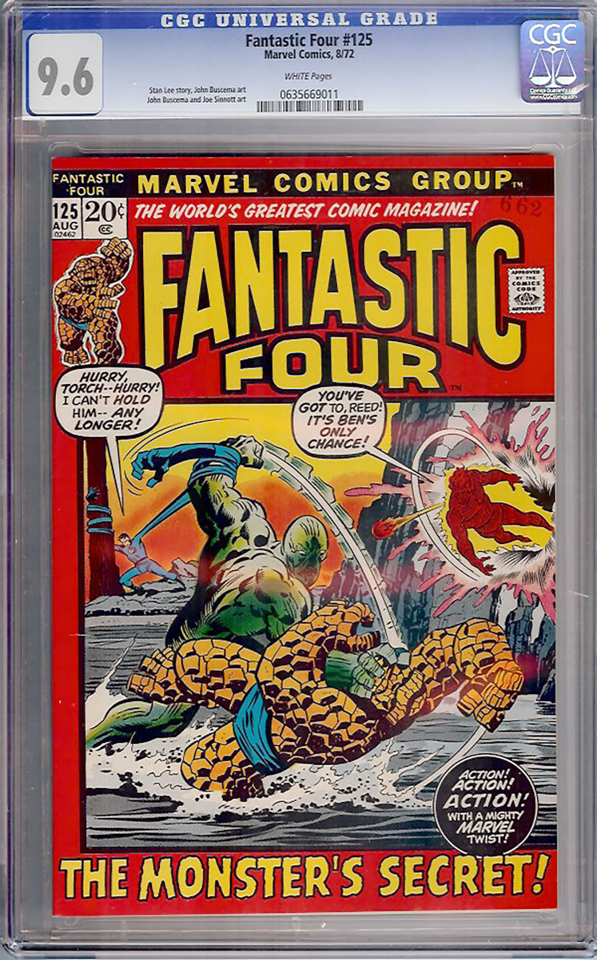 Fantastic Four #125 CGC 9.6 w