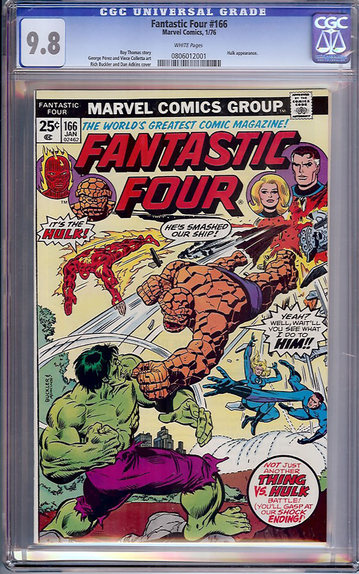 Fantastic Four #166 CGC 9.8 w