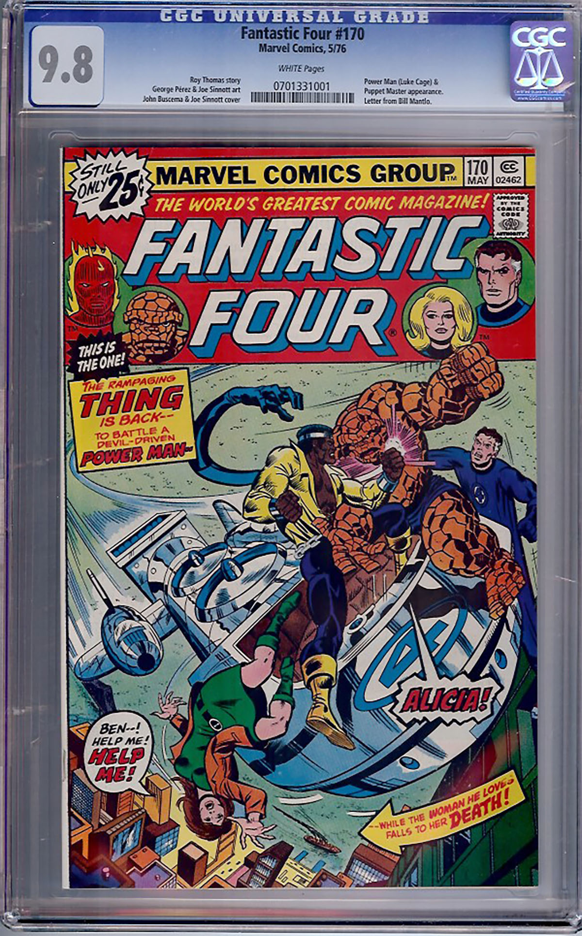 Fantastic Four #170 CGC 9.8 w