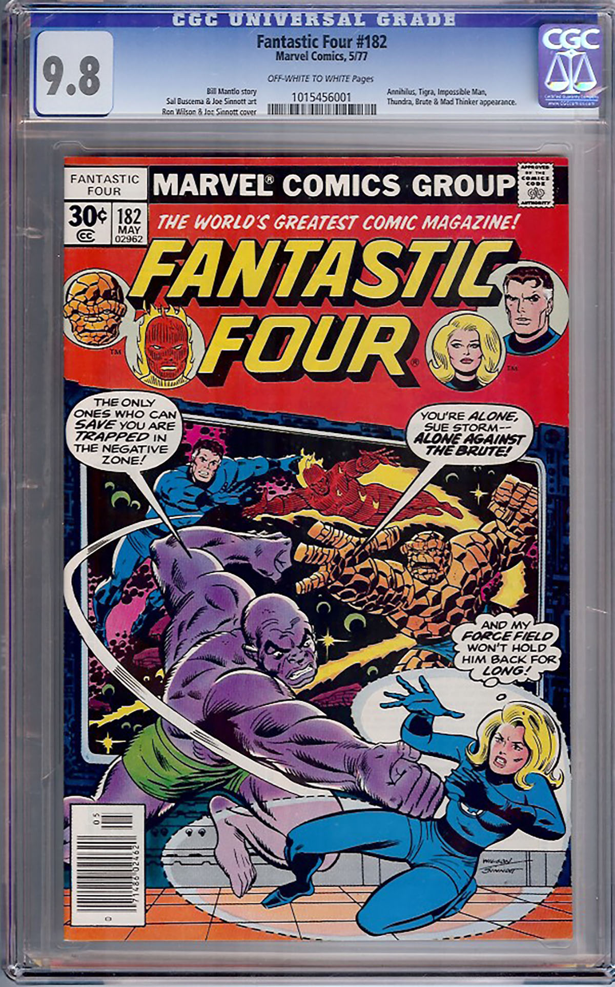 Fantastic Four #182 CGC 9.8 ow/w