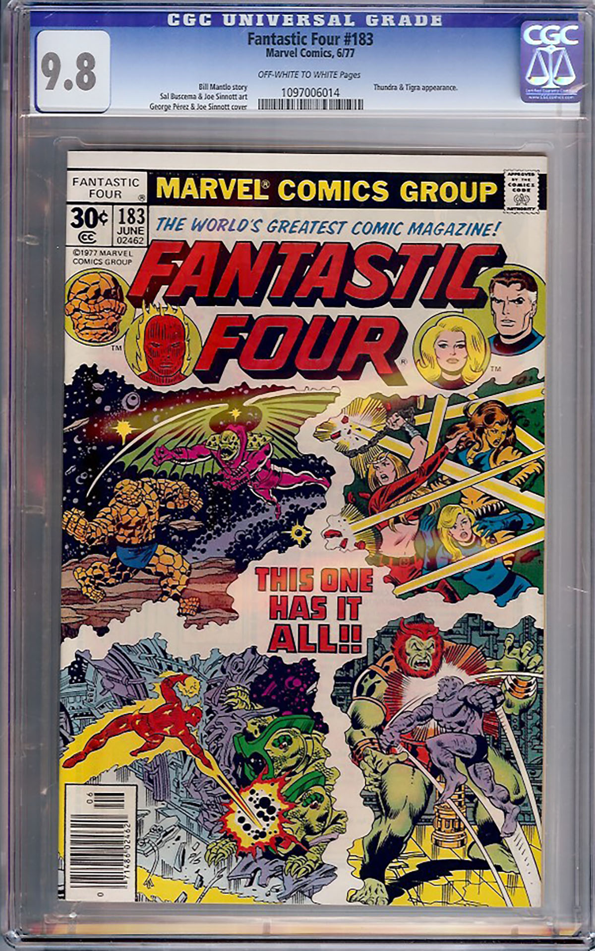 Fantastic Four #183 CGC 9.8 ow/w