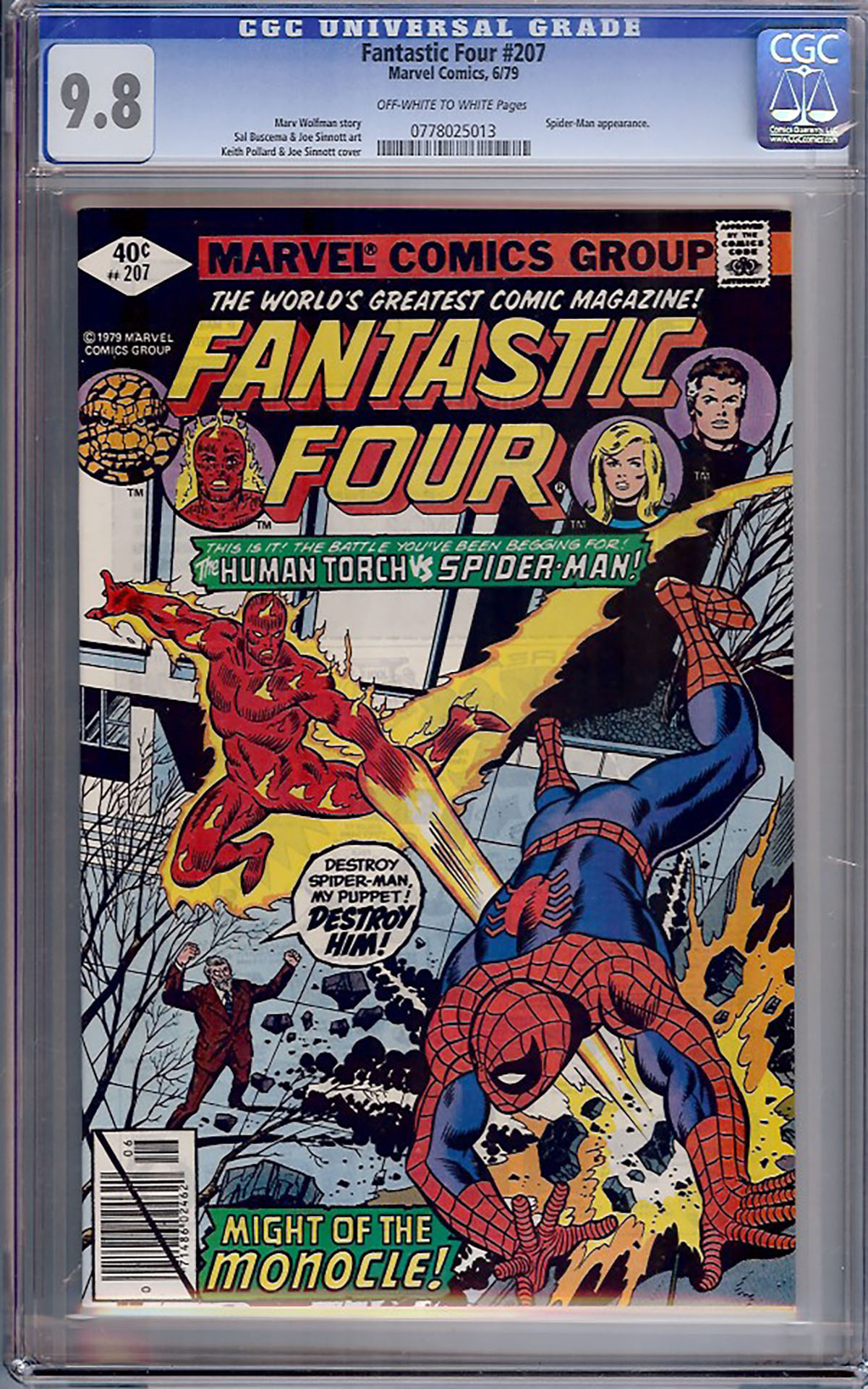 Fantastic Four #207 CGC 9.8 ow/w