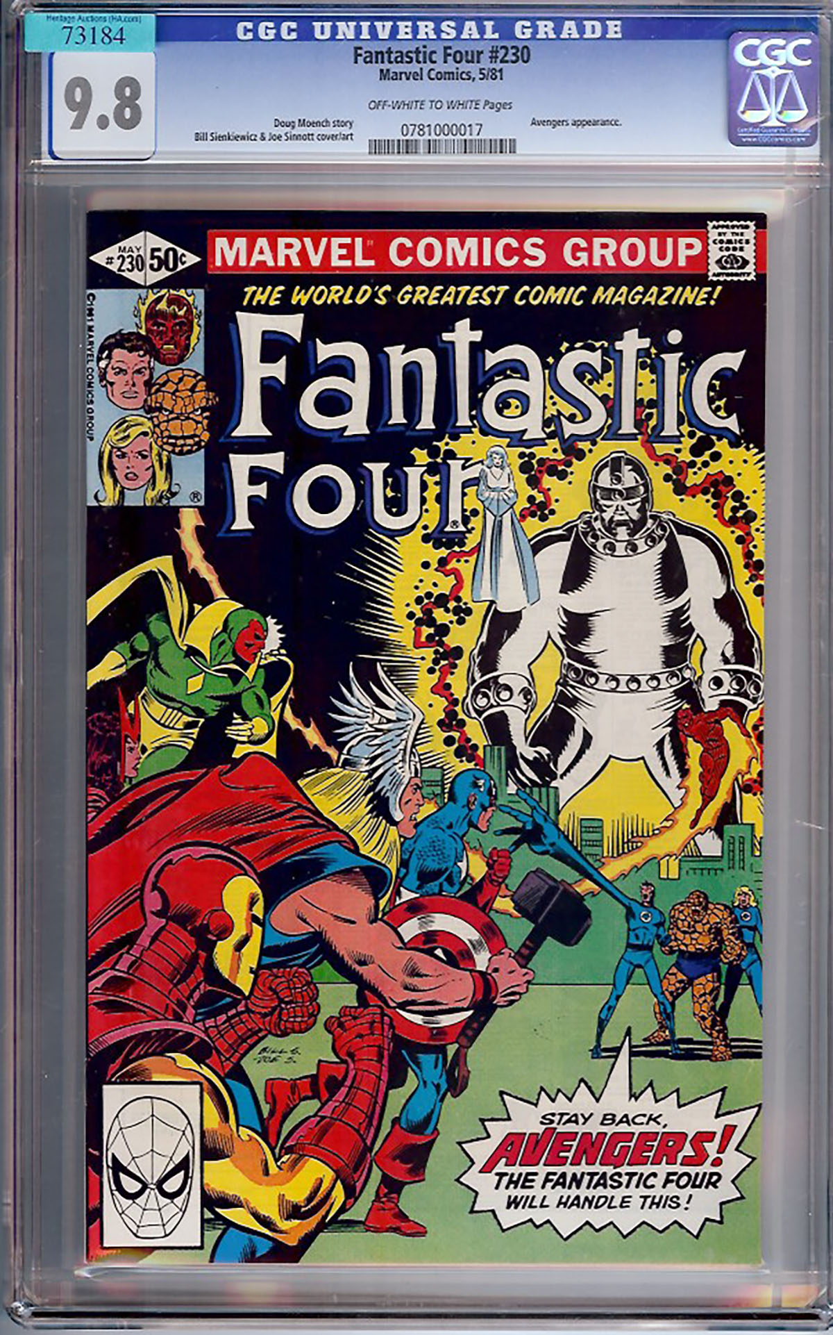 Fantastic Four #230 CGC 9.8 ow/w