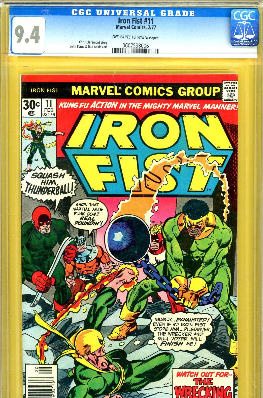 Iron Fist #11 CGC 9.4 ow/w