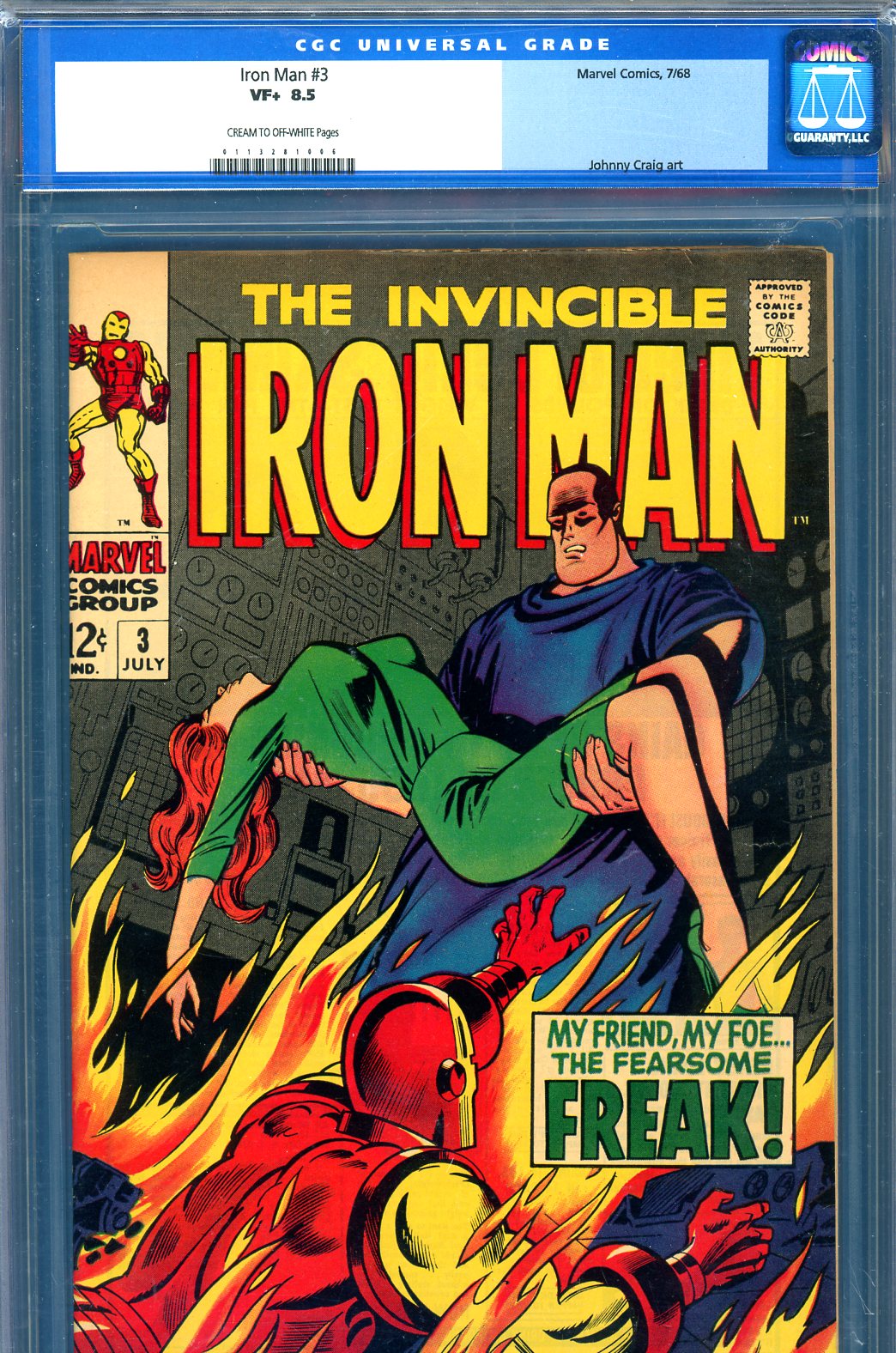 Iron Man #3 CGC 8.5 cr/ow