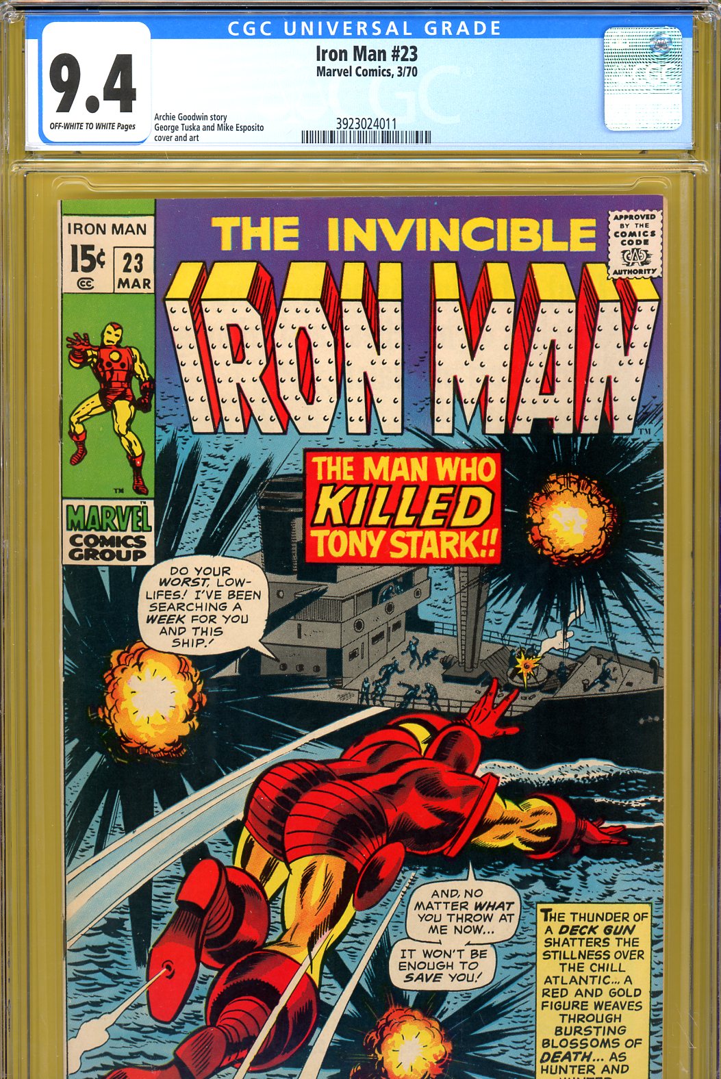 Iron Man #23 CGC 9.4 ow/w